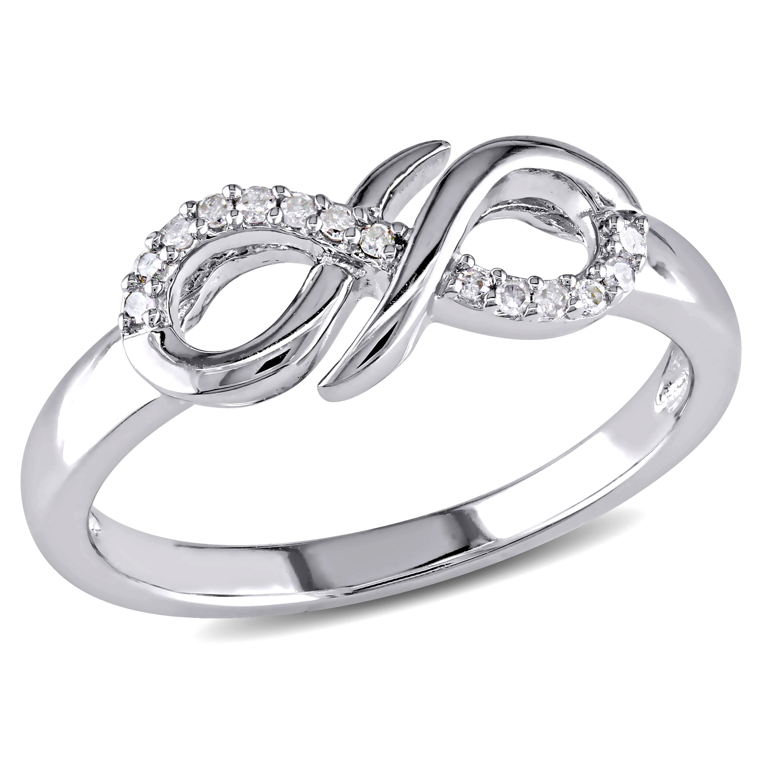 Diamond Accent Infinity Ring in Sterling Silver