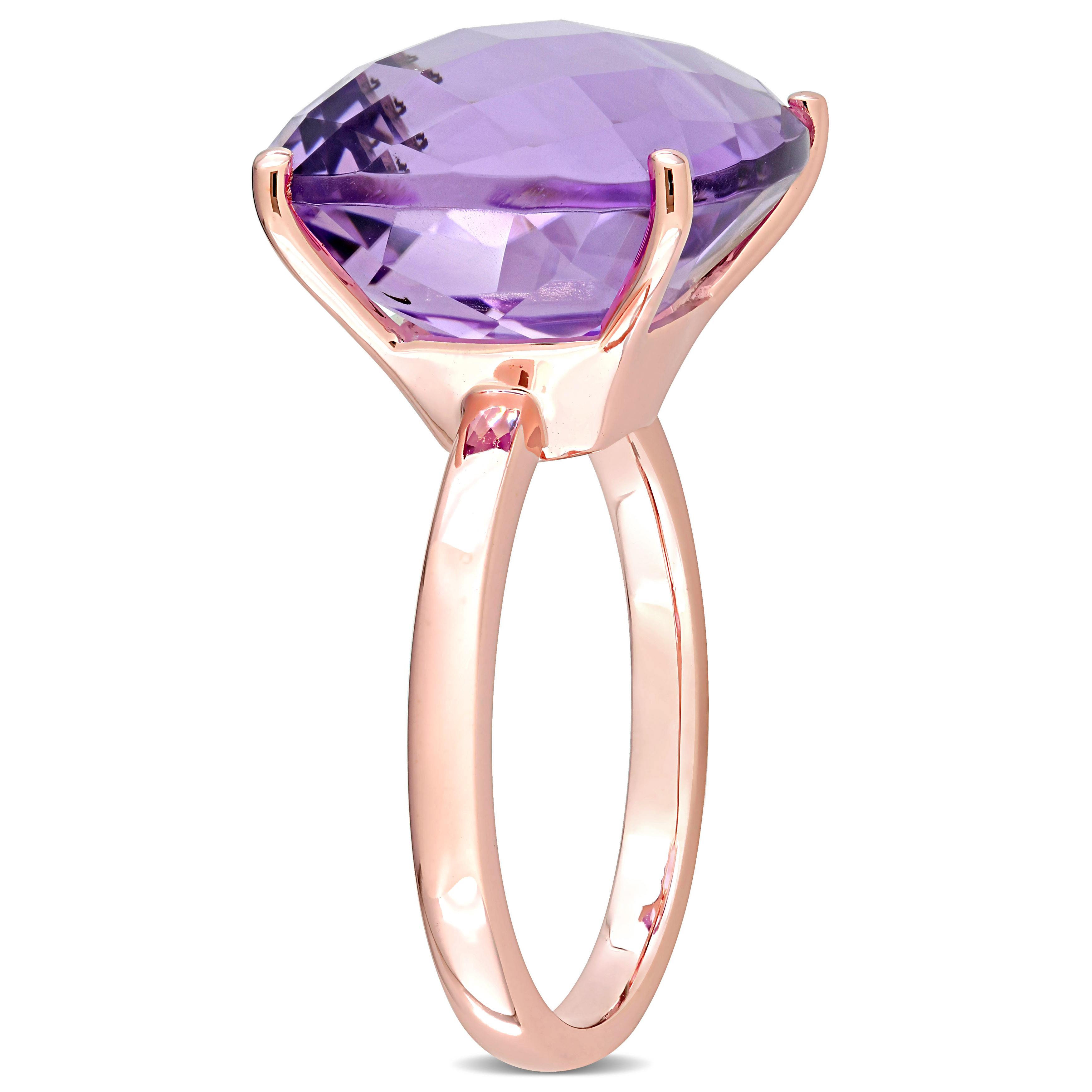 13 1/3 CT TGW Pink Amethyst Cocktail Ring in 14k Rose Gold