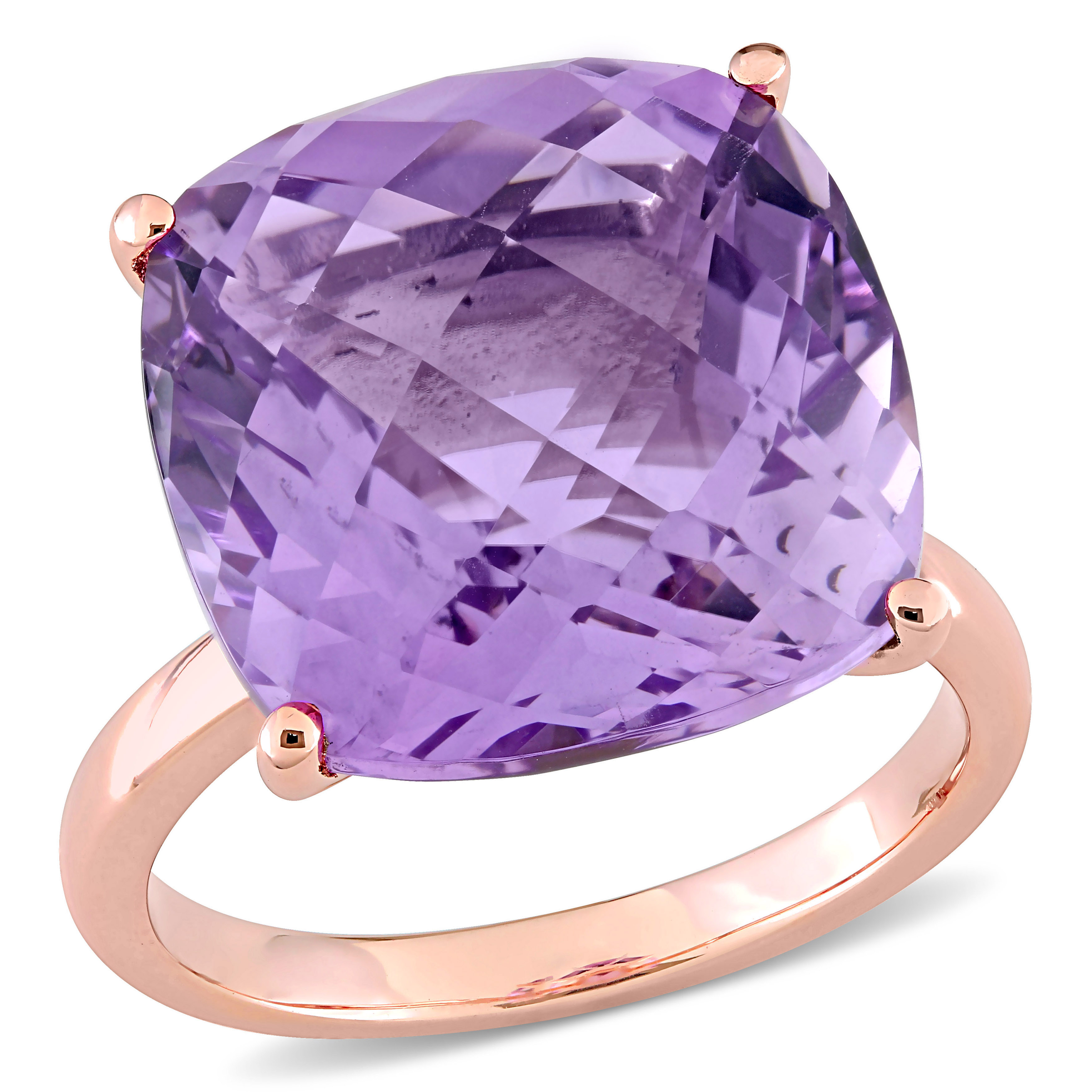 13 1/3 CT TGW Pink Amethyst Cocktail Ring in 14k Rose Gold