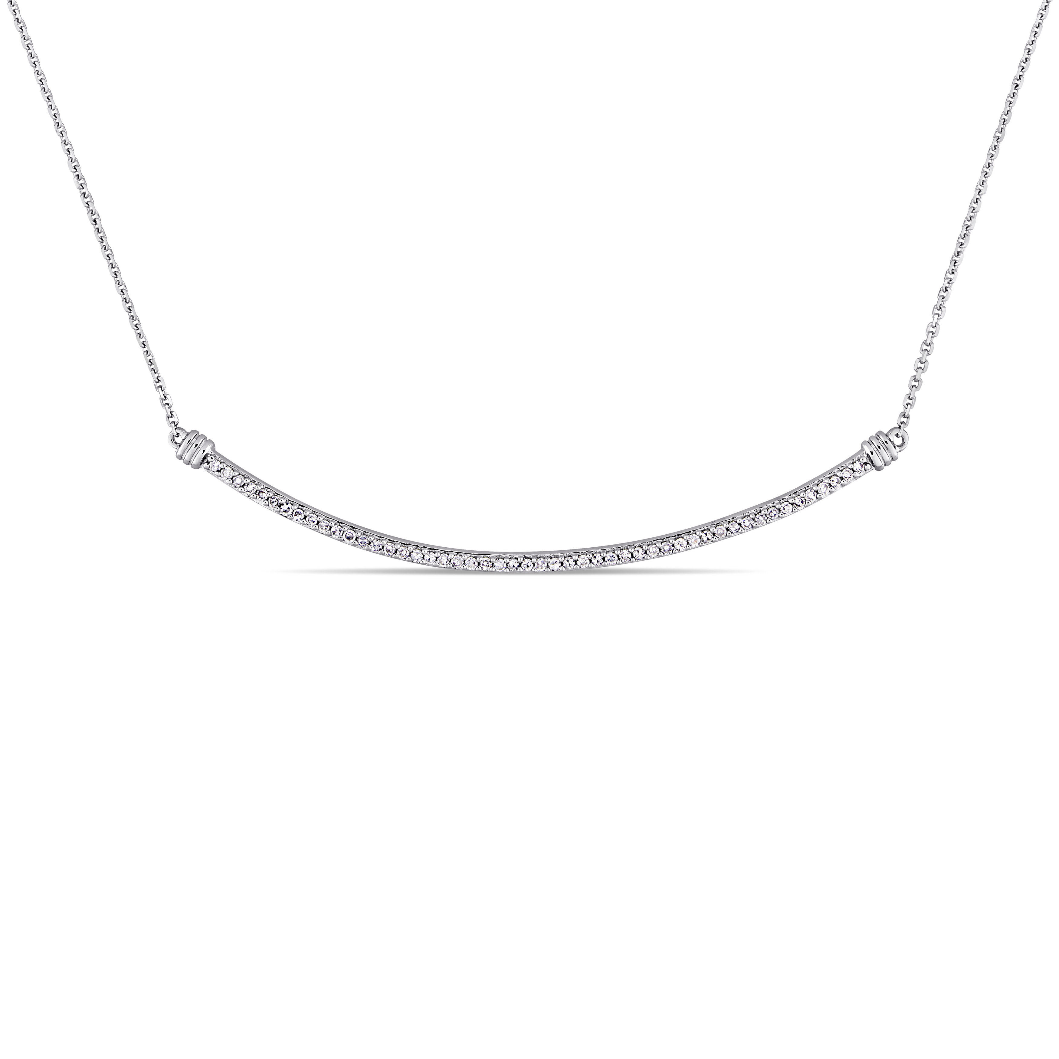 1/4 CT TW Diamond Linear Necklace in 14k White Gold - 17 in + 1.5 in Ext.