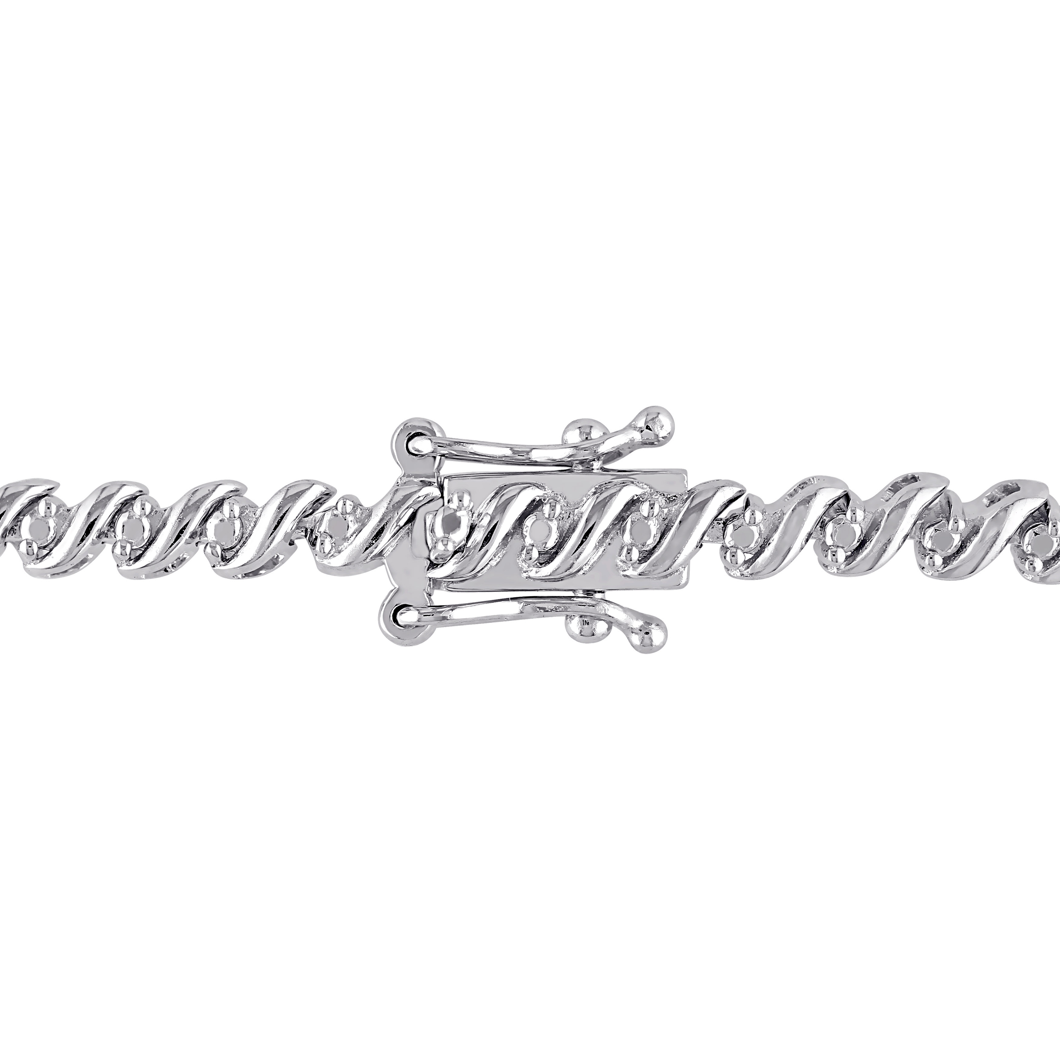 1/2 CT TW Diamond S-Shape Tennis Bracelet in Sterling Silver - 7.5 in.