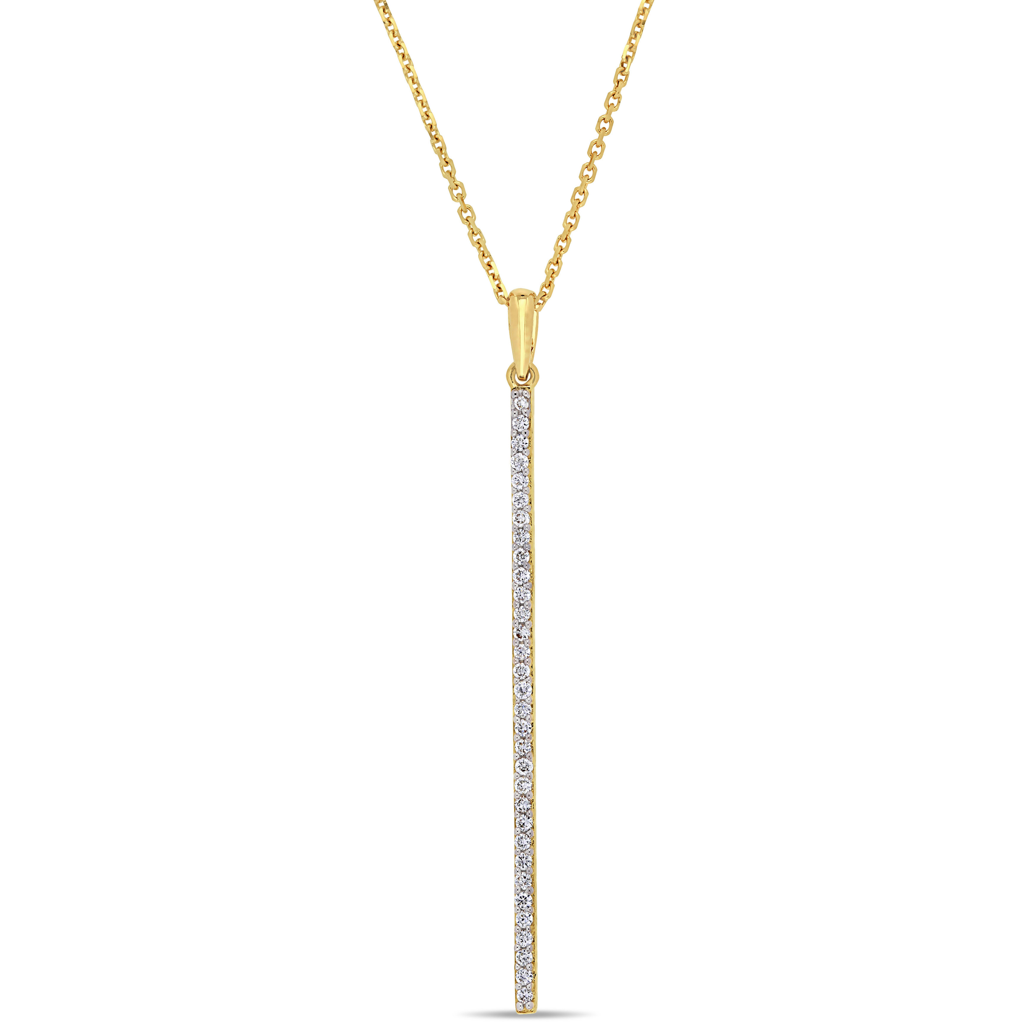 1/6 CT TW Diamond Teardrop Necklace in 14k Yellow Gold - 16 in