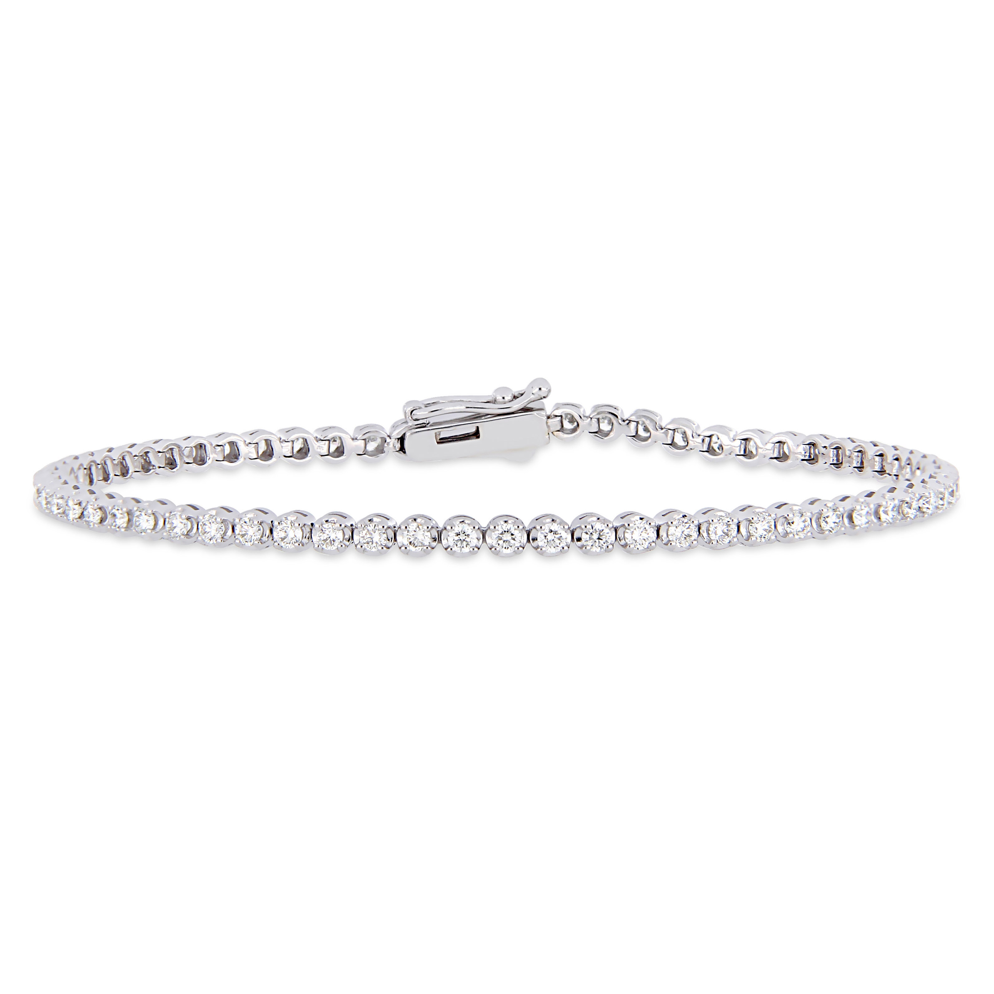 1 5/8 CT TW Diamond Station Bracelet in 14K White Gold