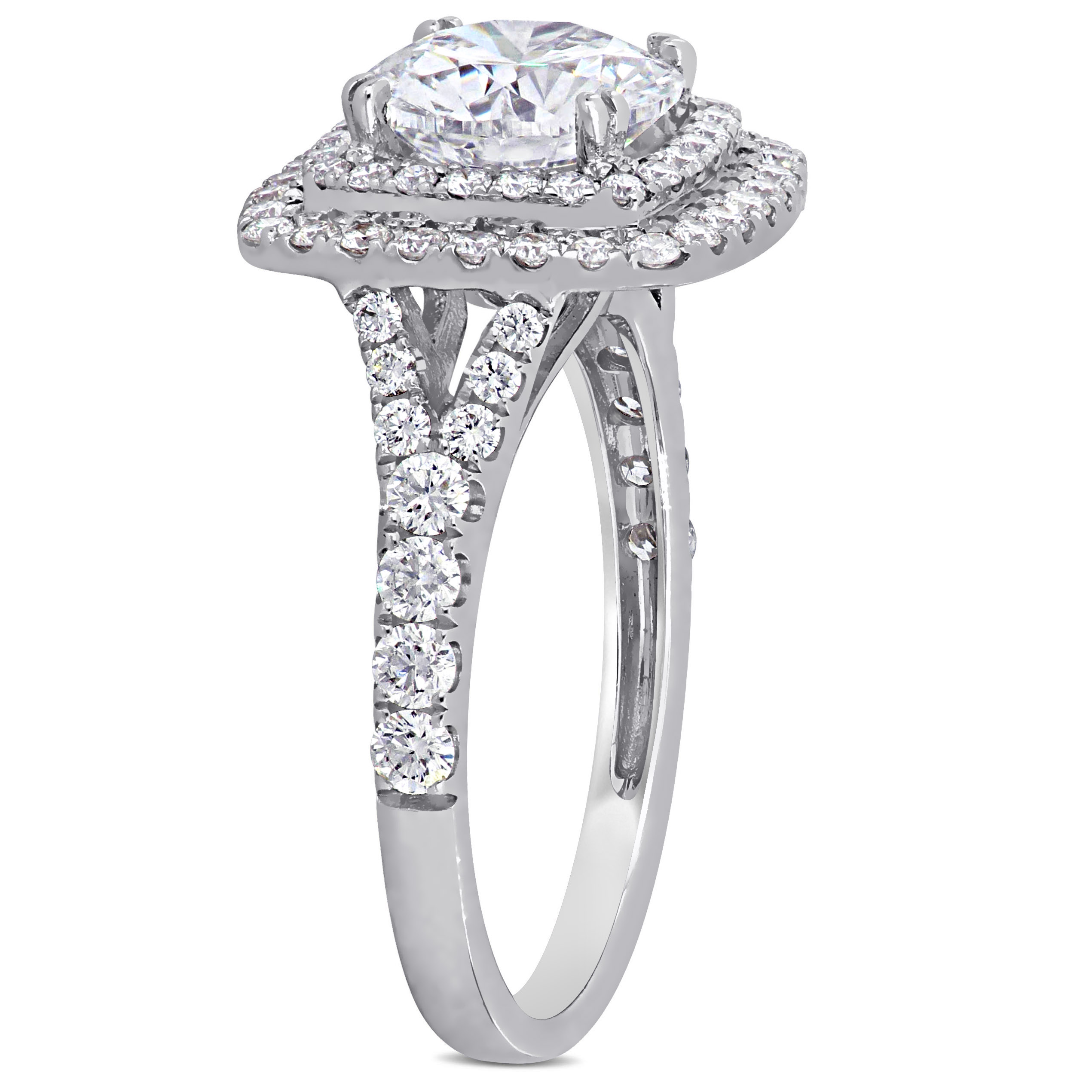 2-4/5 CT TW Diamond Double Halo Engagement Ring in 14k White Gold