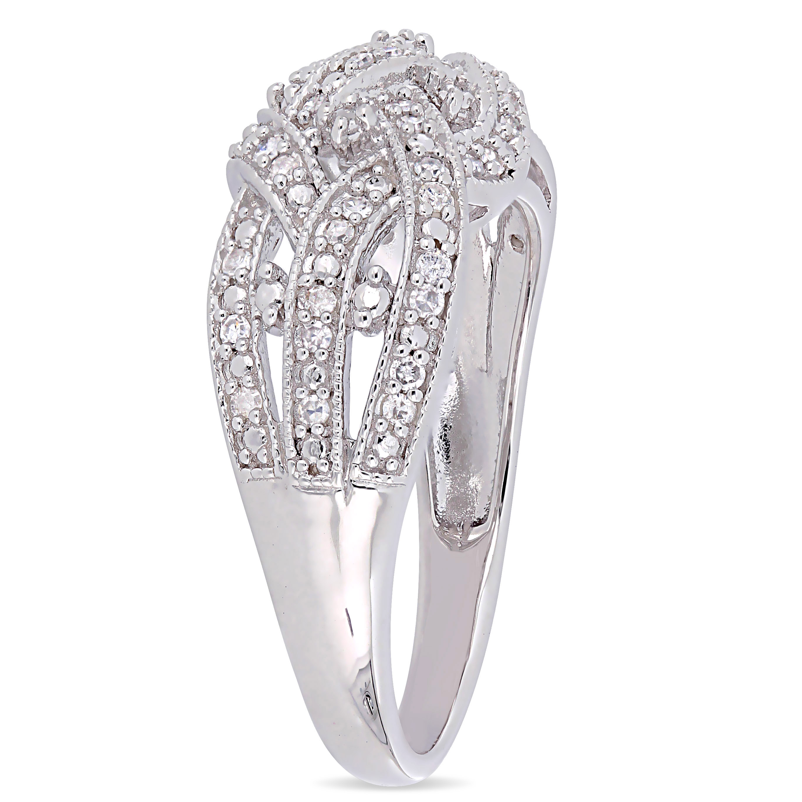 1/4 CT TW Diamond Entwined Ring in Sterling Silver