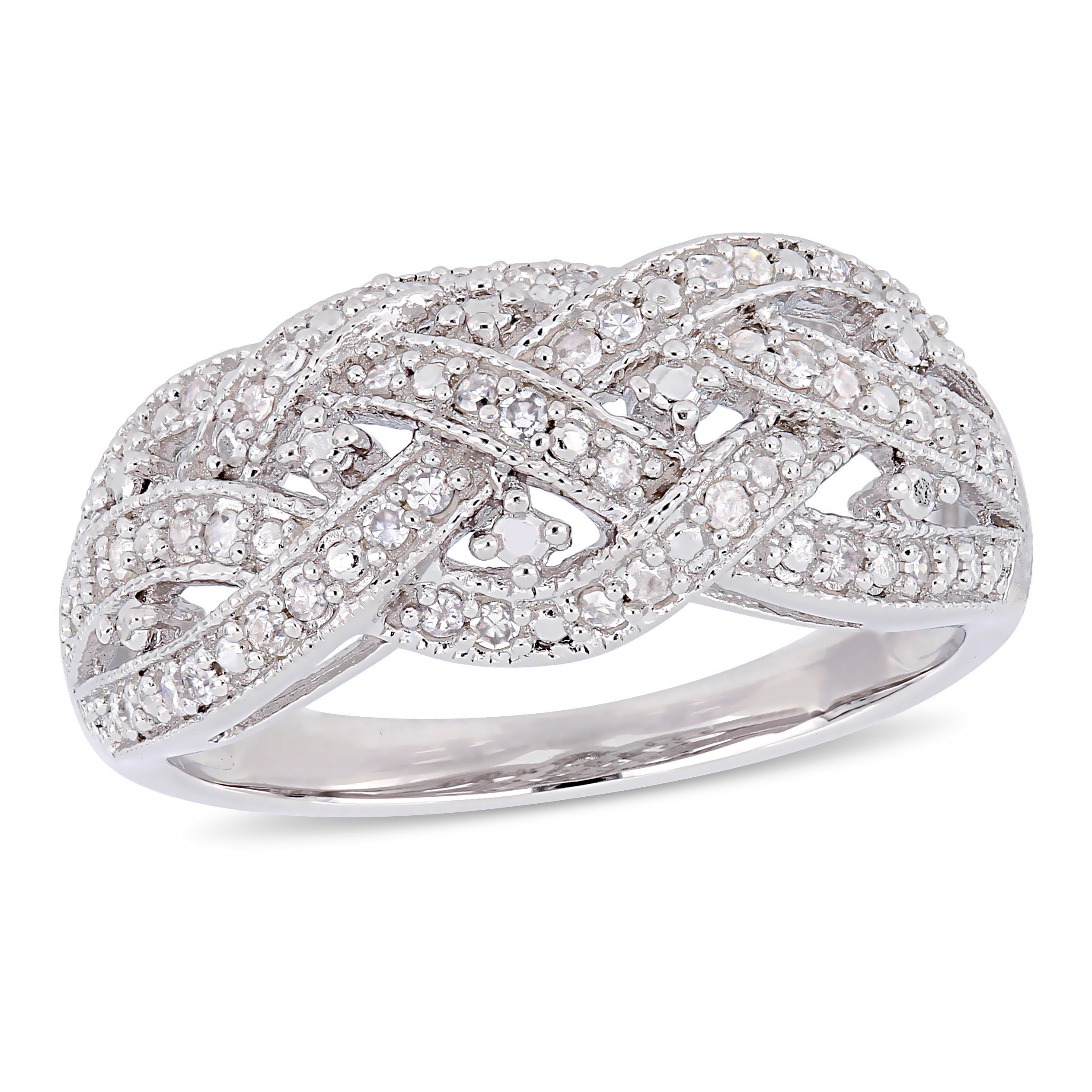 1/4 CT TW Diamond Entwined Ring in Sterling Silver