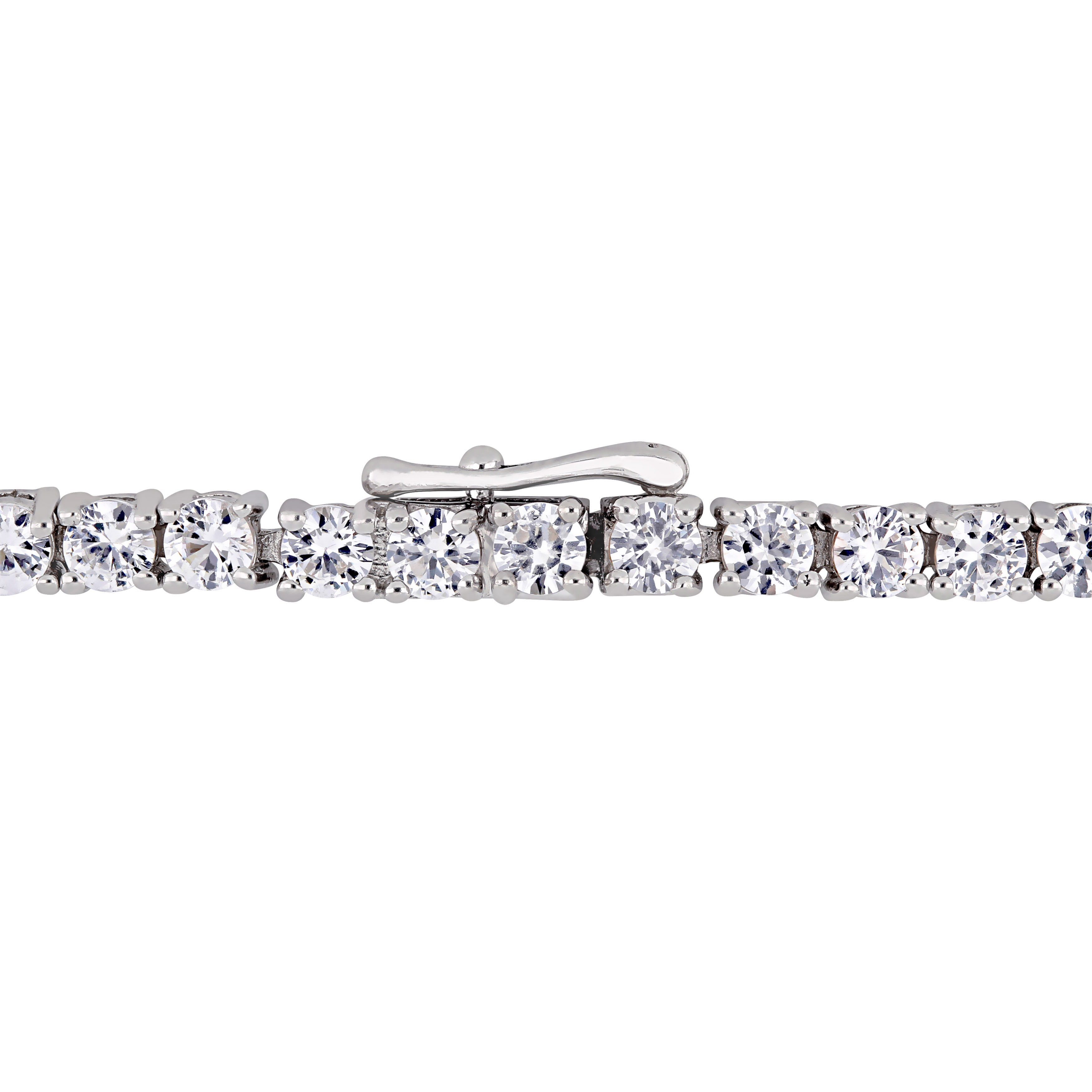 7 3/4 CT TGW Amethyst and Created White Sapphire Stationed Triple Halo Heart Tennis Bracelet in Sterling Silver - 7 in.