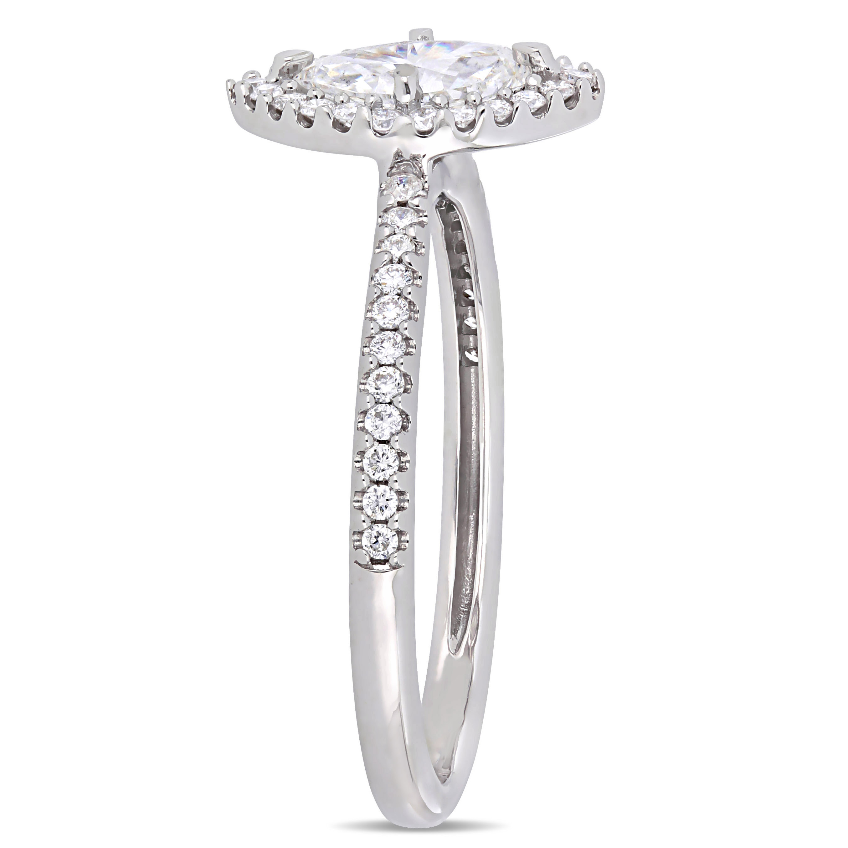 3/4 CT TW Marquise-Cut Diamond Floating Halo Engagement Ring in 14k White Gold