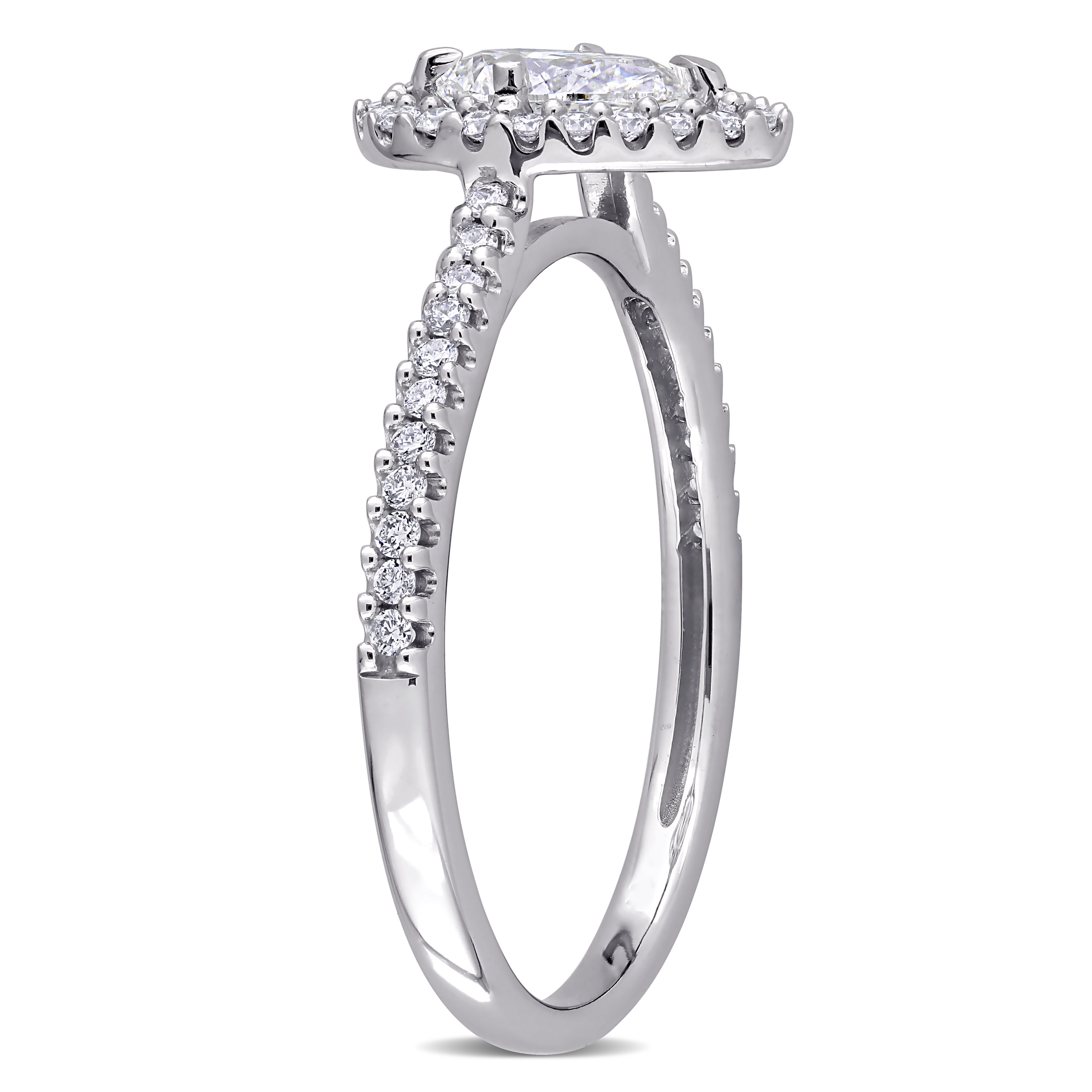 3/4 CT TW Pear-Cut Diamond Floating Halo Engagement Ring in 14k White Gold