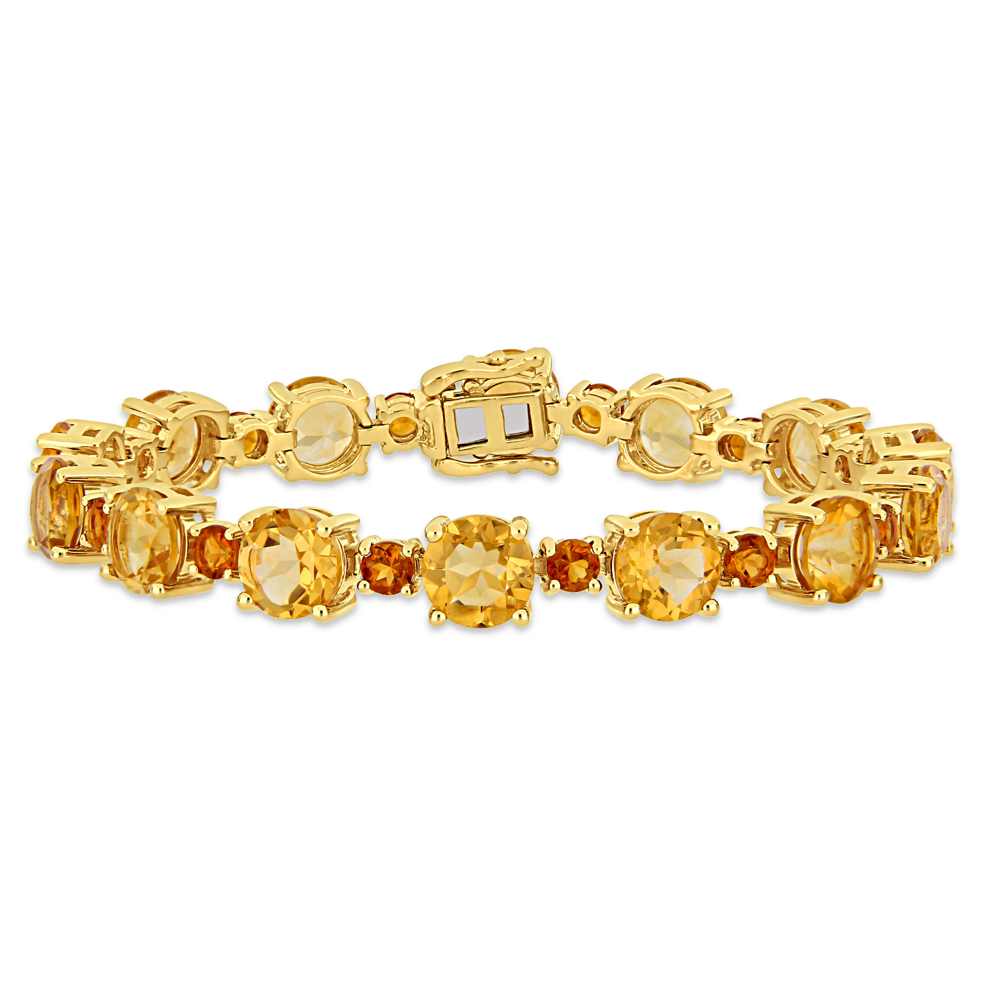 29 3/8 CT TGW Citrine and Madeira Citrine Tennis Bracelet in Yellow Gold Plated Sterling Silver - 7.25 in.