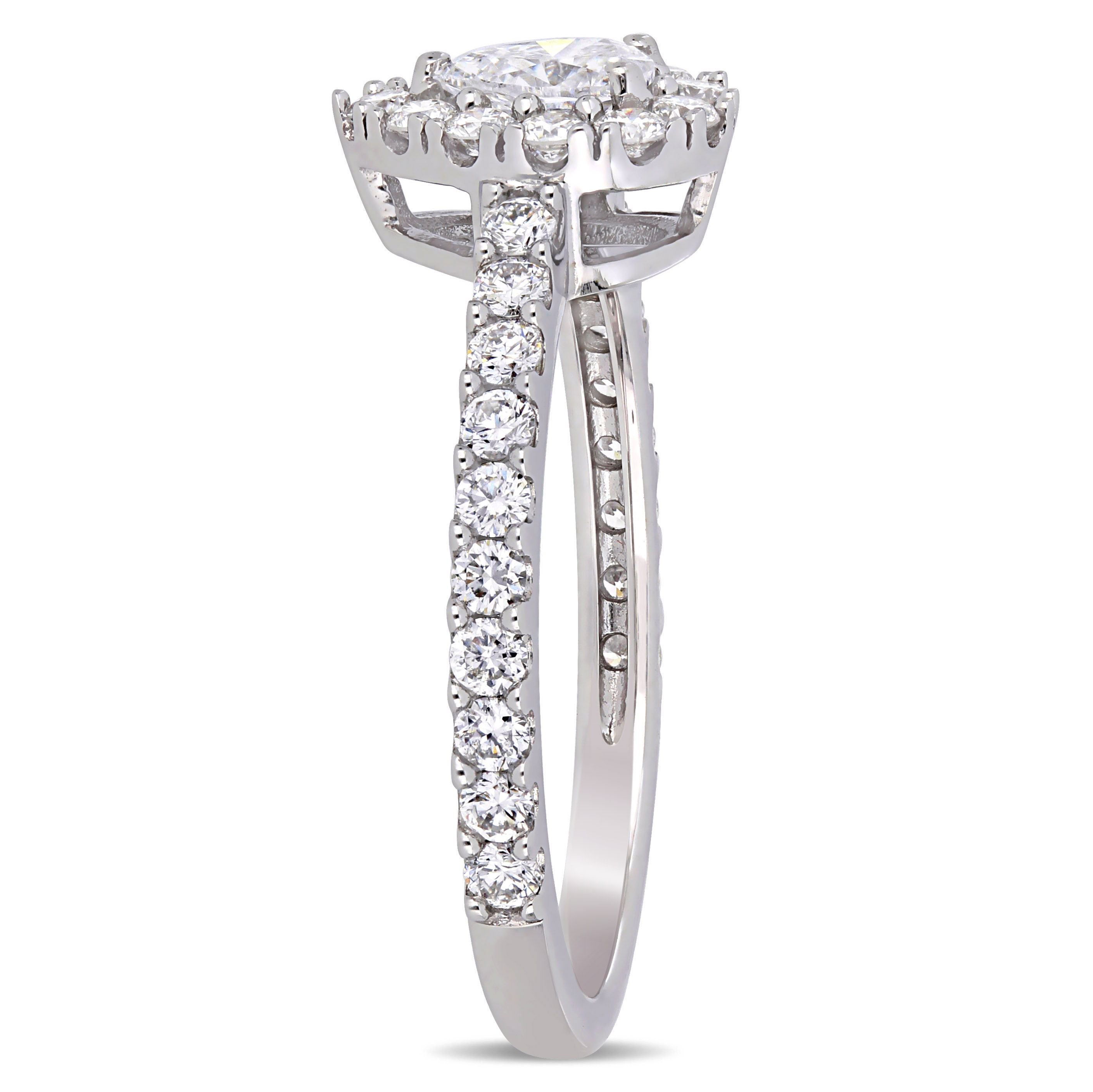 1 CT TW Pear-Cut Diamond Halo Engagement Ring in 14k White Gold