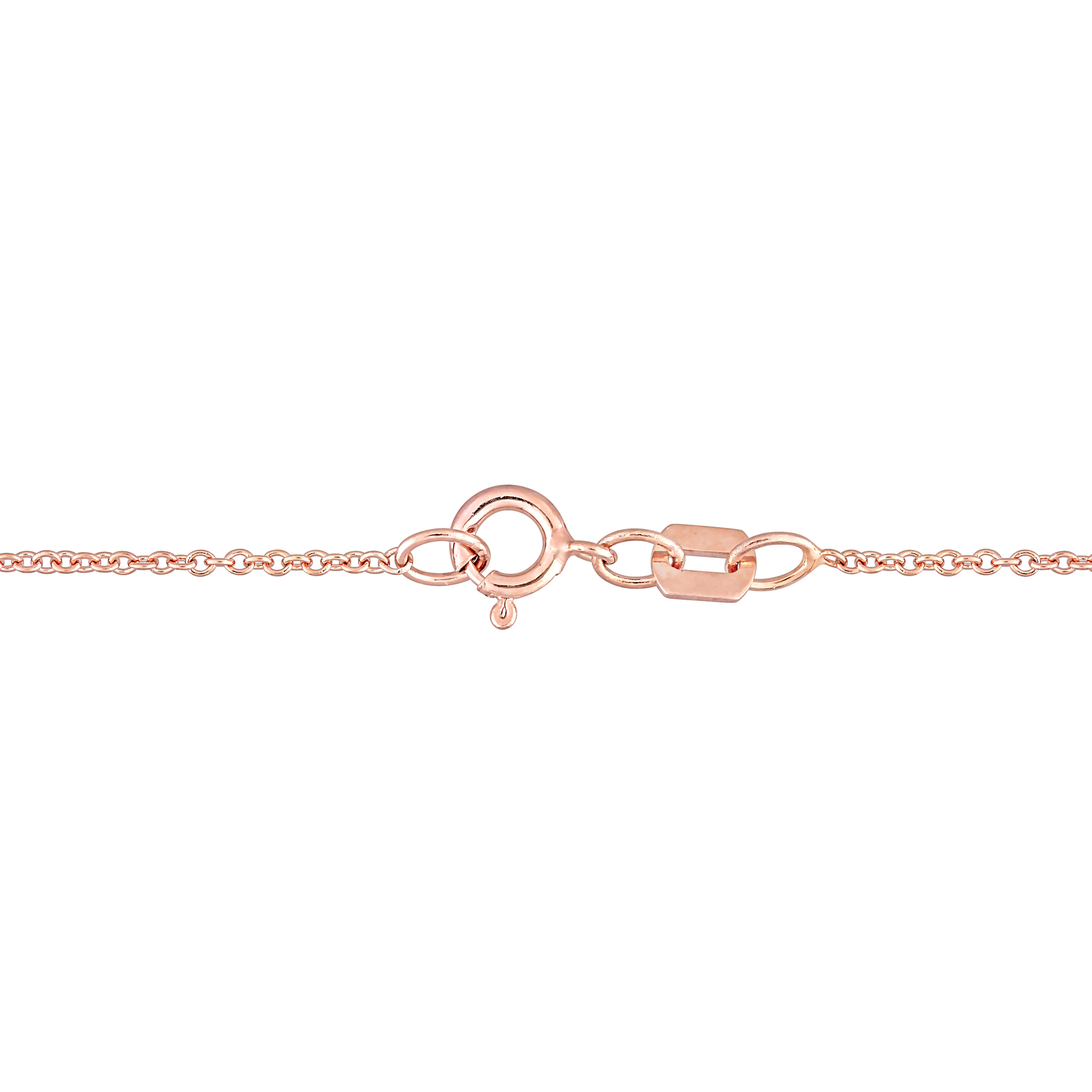 1 1/7 CT TGW Morganite and 1/10 CT Diamond TW Interlaced Halo Necklace in 10k Rose Gold - 17 in.