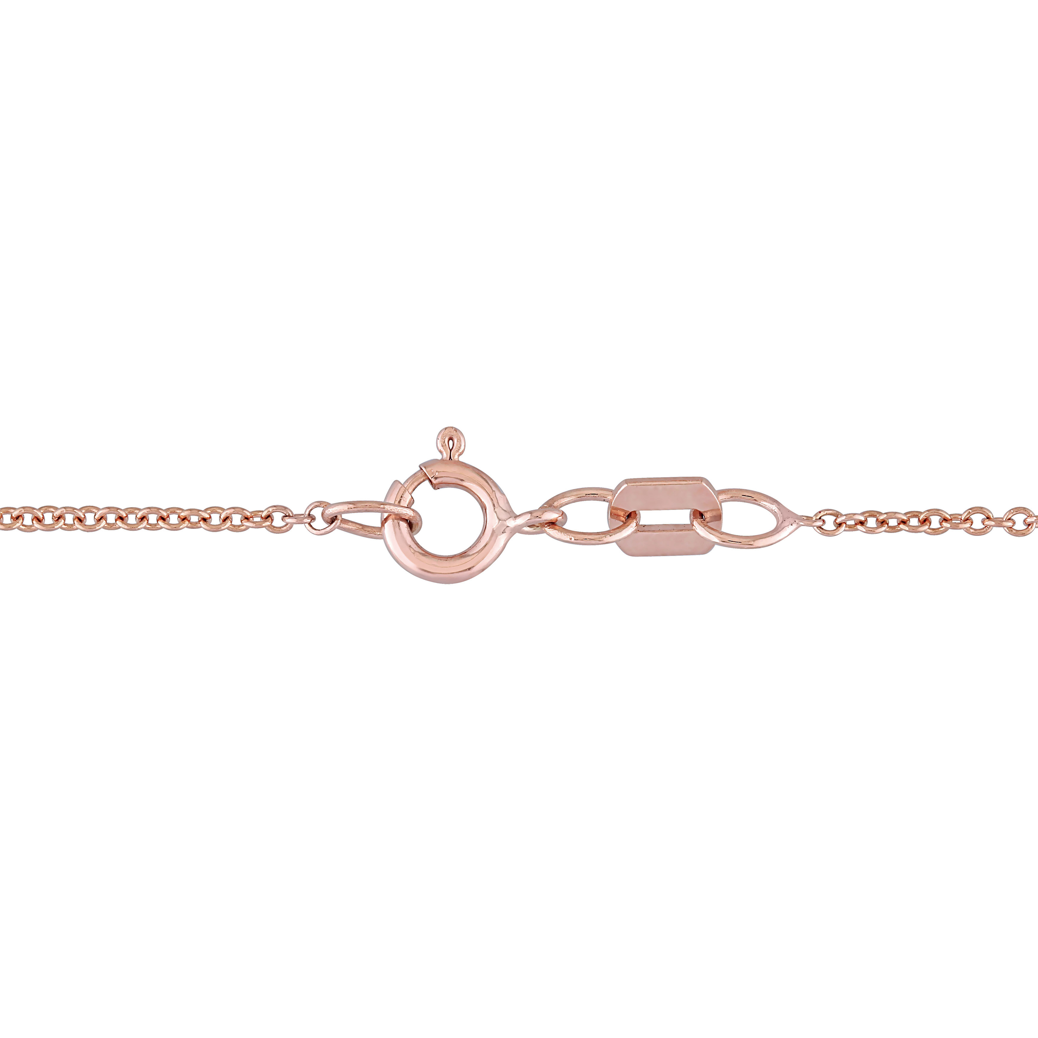 1 1/3 CT TGW Apatite and 1/10 CT TW Diamond Twisted Halo Necklace in 10k Rose Gold - 17 in.