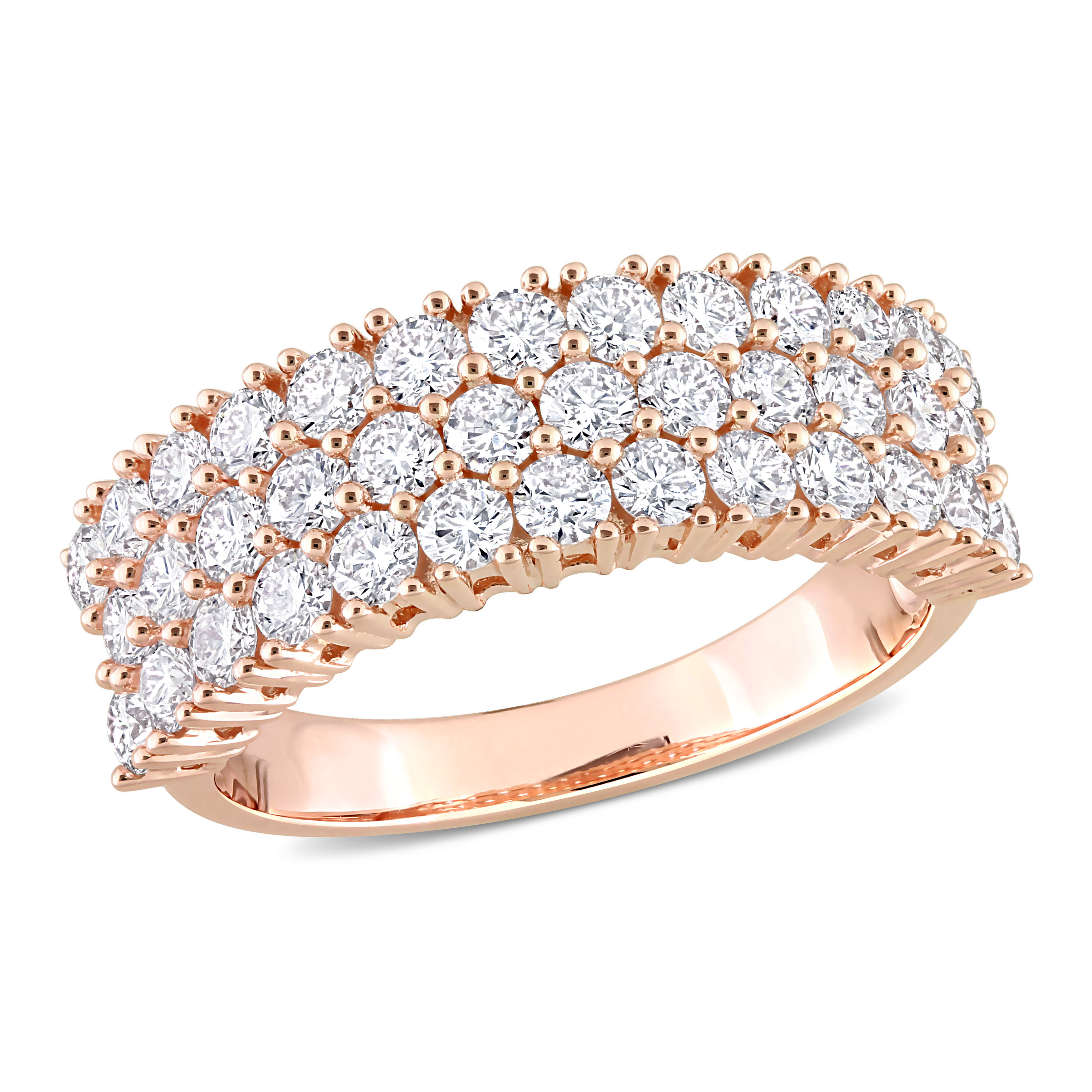 1 3/4 CT TW Diamond Triple-Row Band in 14k Rose Gold