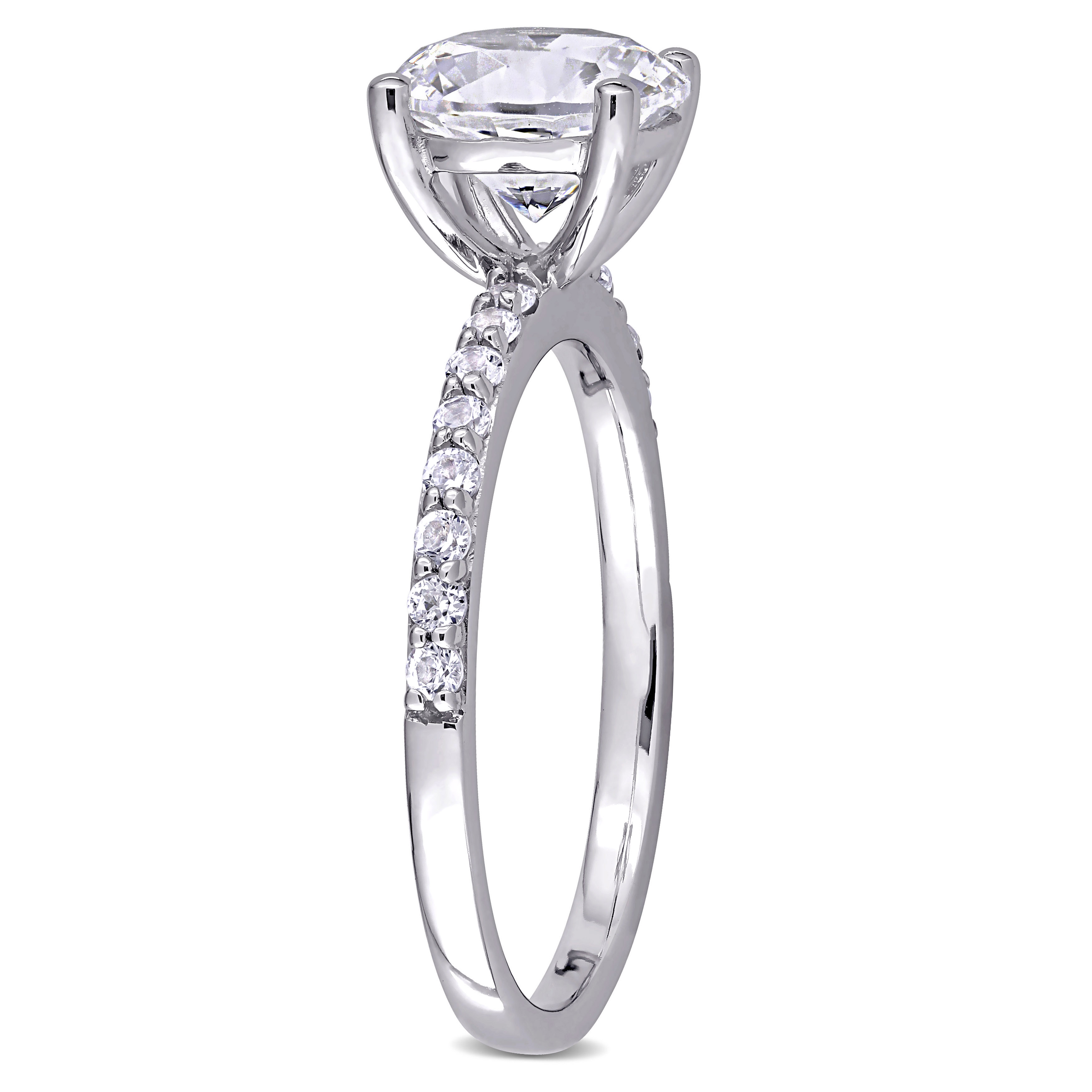 2 3/4 CT TGW Created White Sapphire Solitaire Ring in 10k White Gold