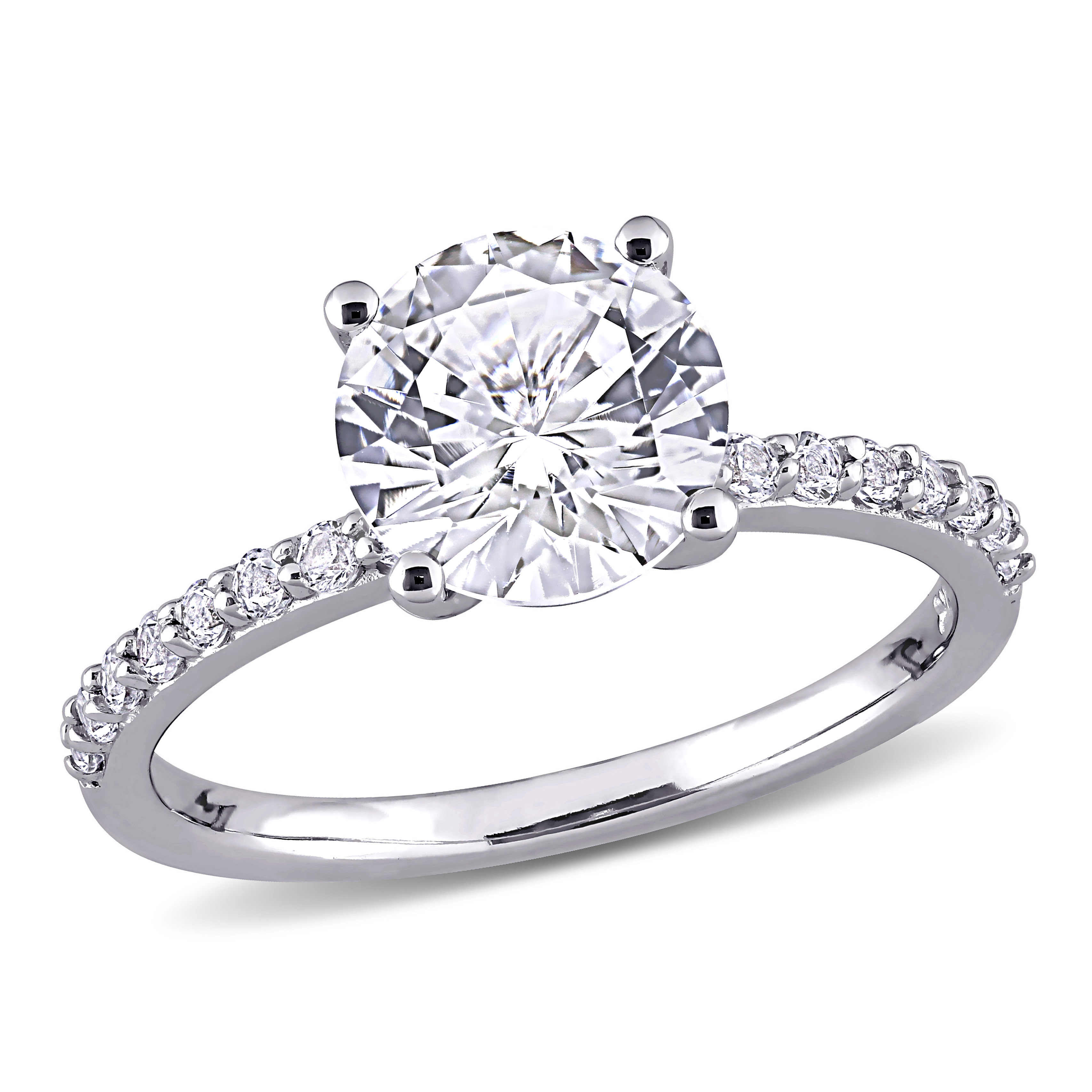 2 3/4 CT TGW Created White Sapphire Solitaire Ring in 10k White Gold