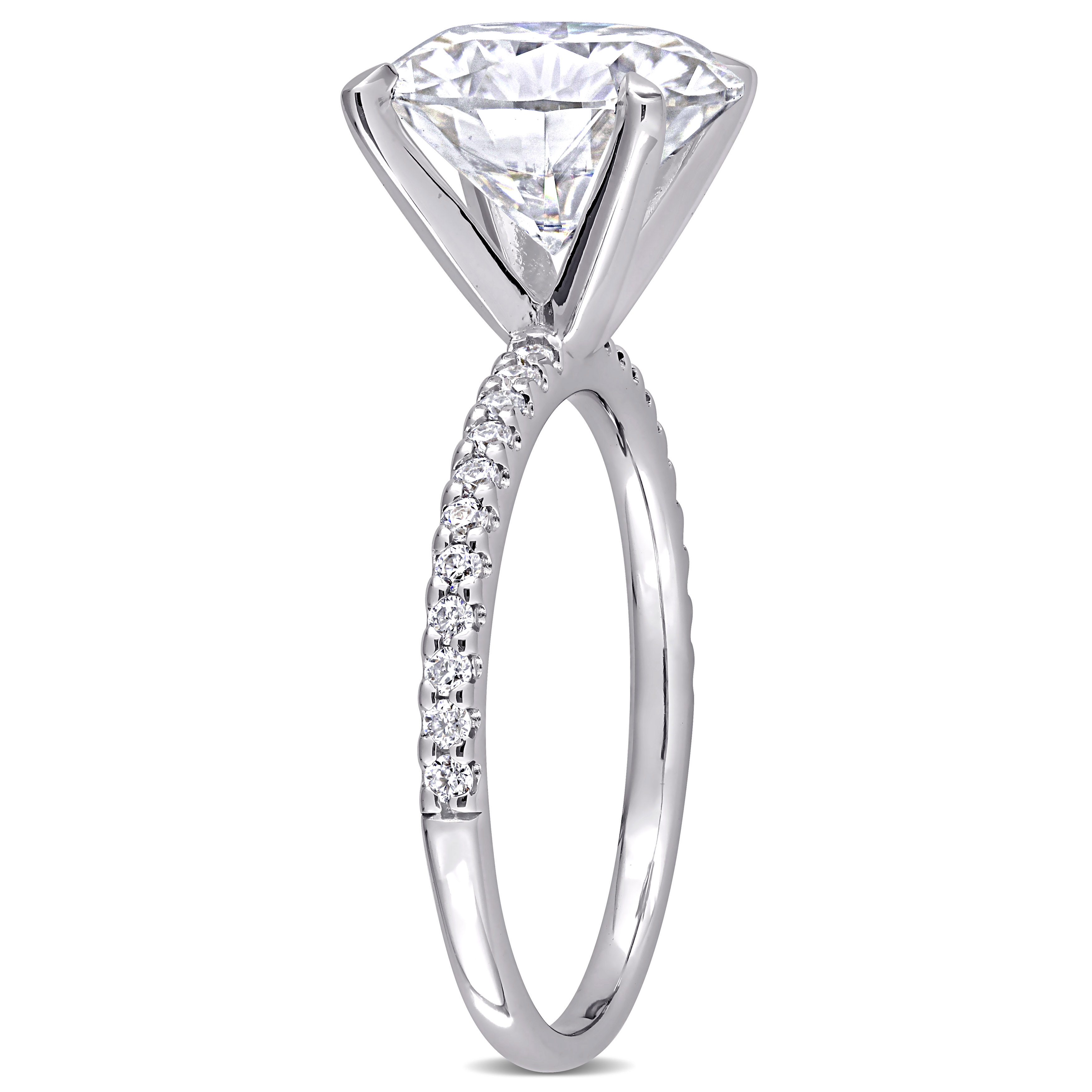 4 CT DEW Created Moissanite Engagement Ring in 10k White Gold