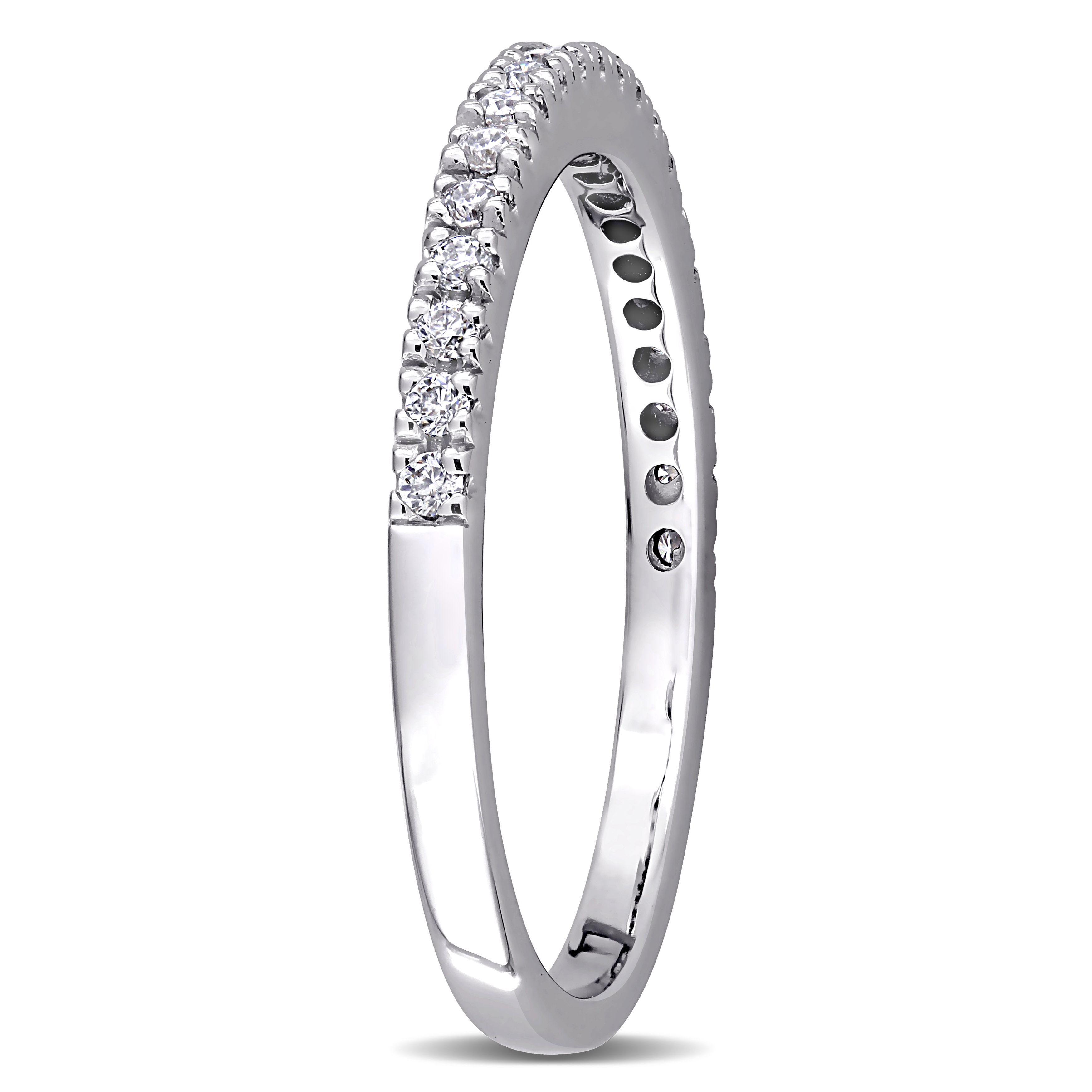 1/5 CT DEW Created Moissanite Stackable Anniversary Ring in 10k White Gold