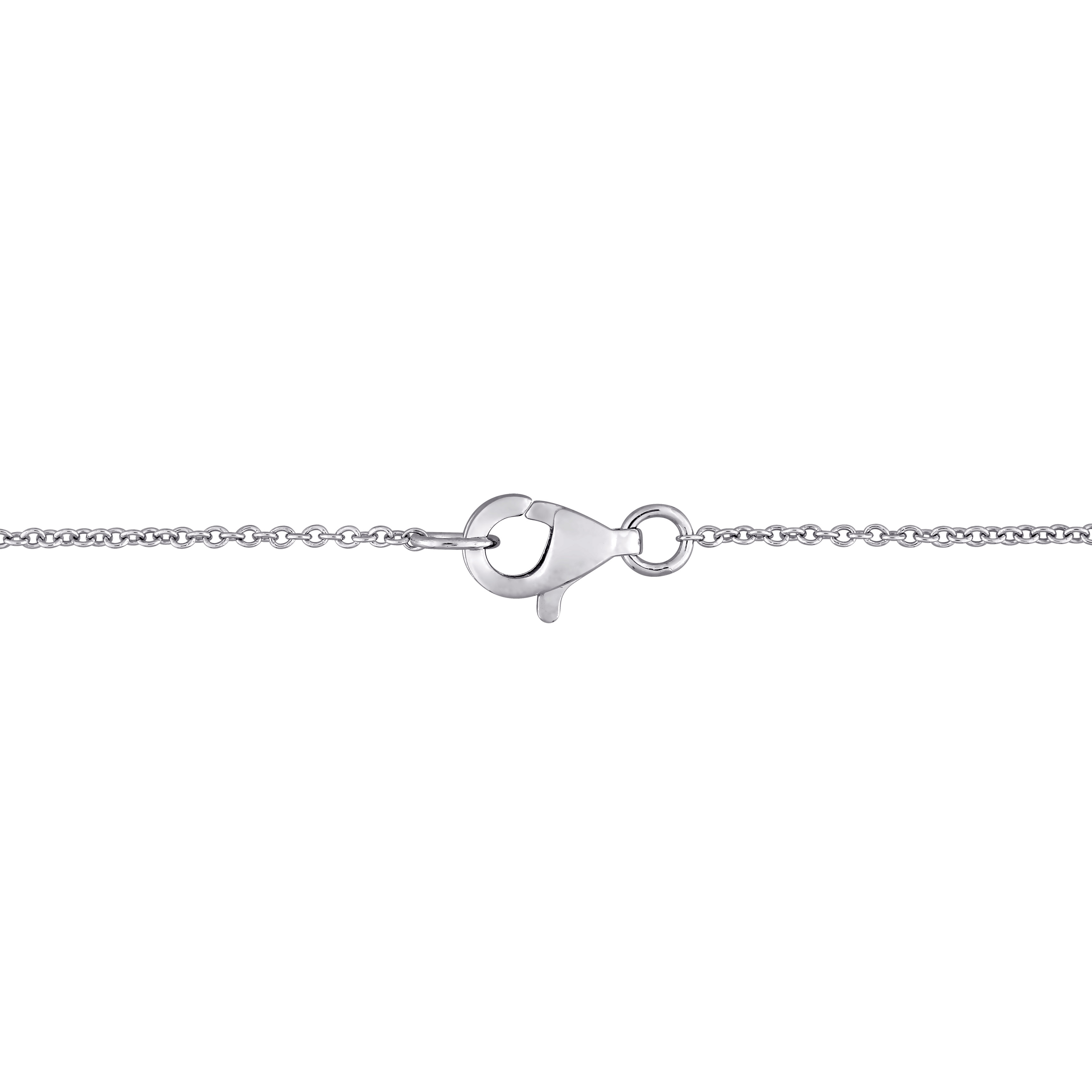 1 1/3 CT DEW Created Moissanite Station Necklace in 10k White Gold - 18 in.