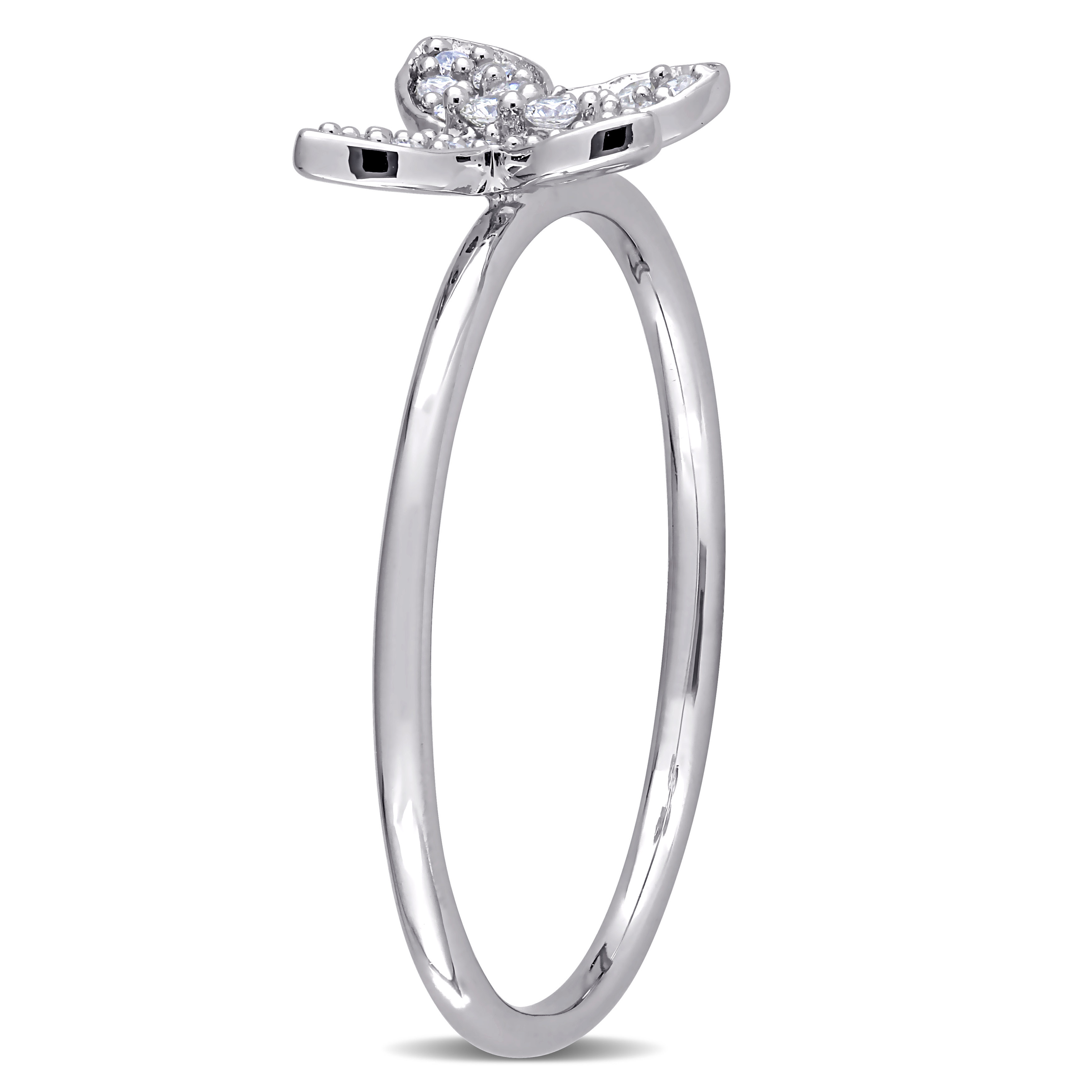 1/8 CT TW Diamond Butterfly Ring in 10k White Gold