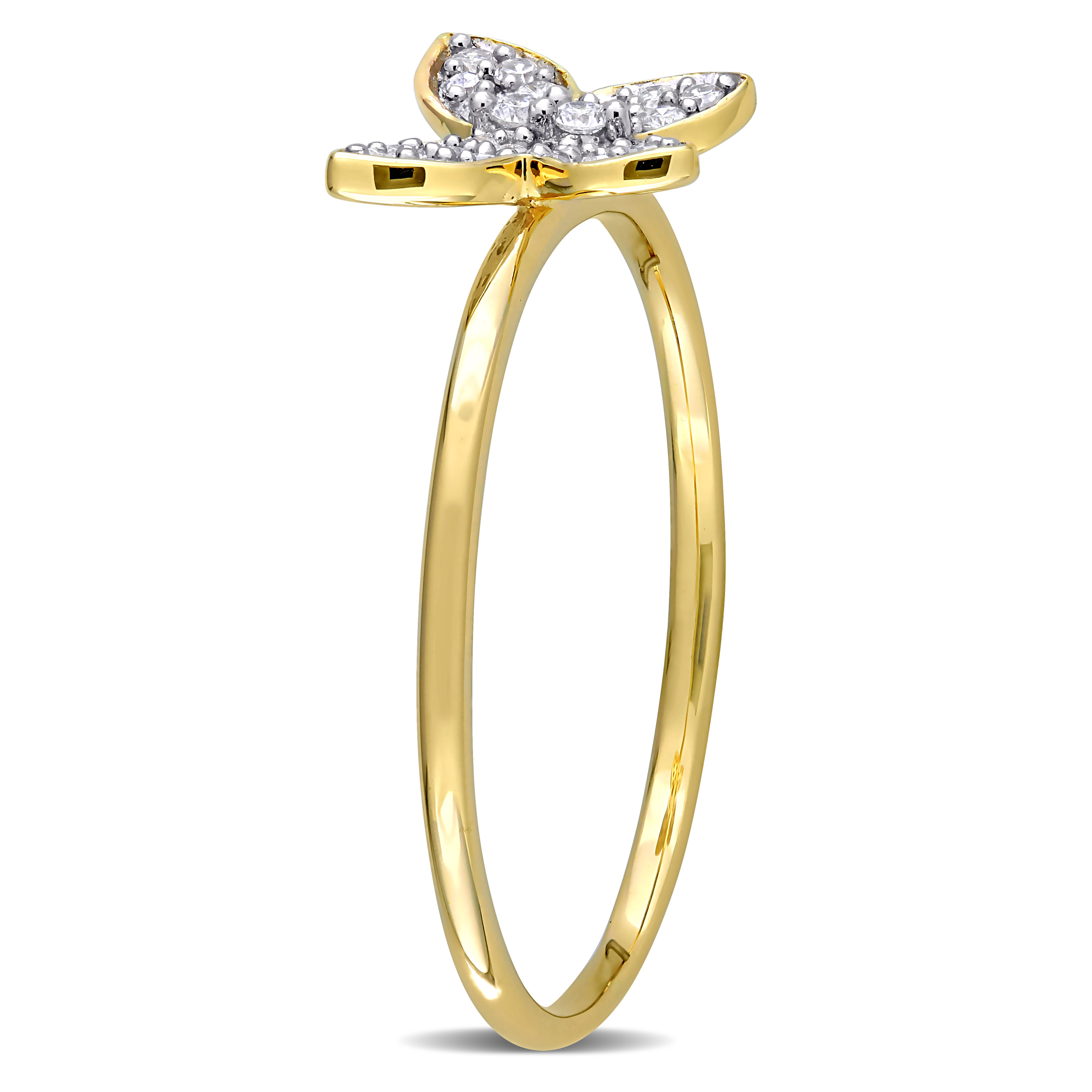 1/8 CT TW Diamond Butterfly Ring in 10k Yellow Gold