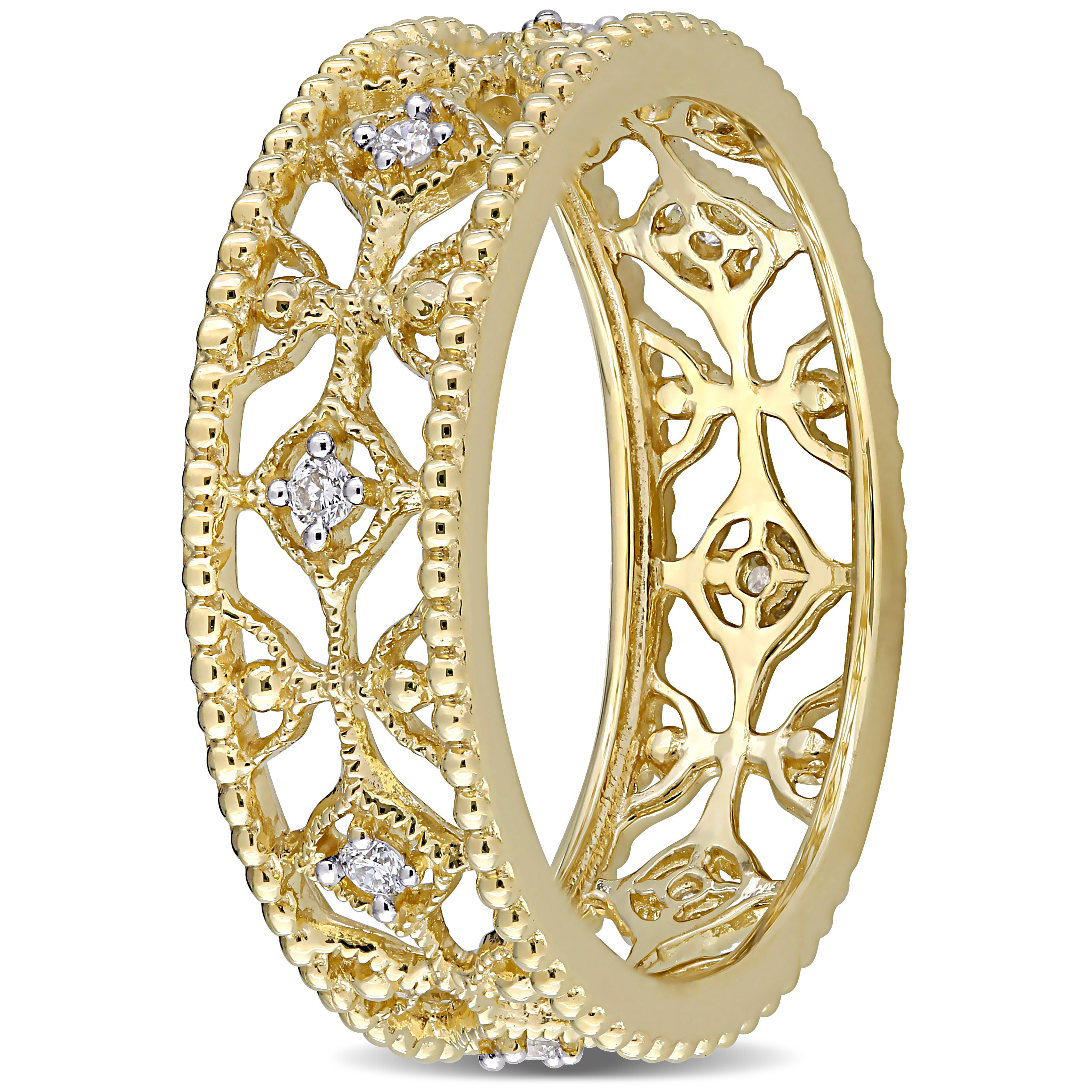 Diamond Lace Anniversary Band in 14k Yellow Gold