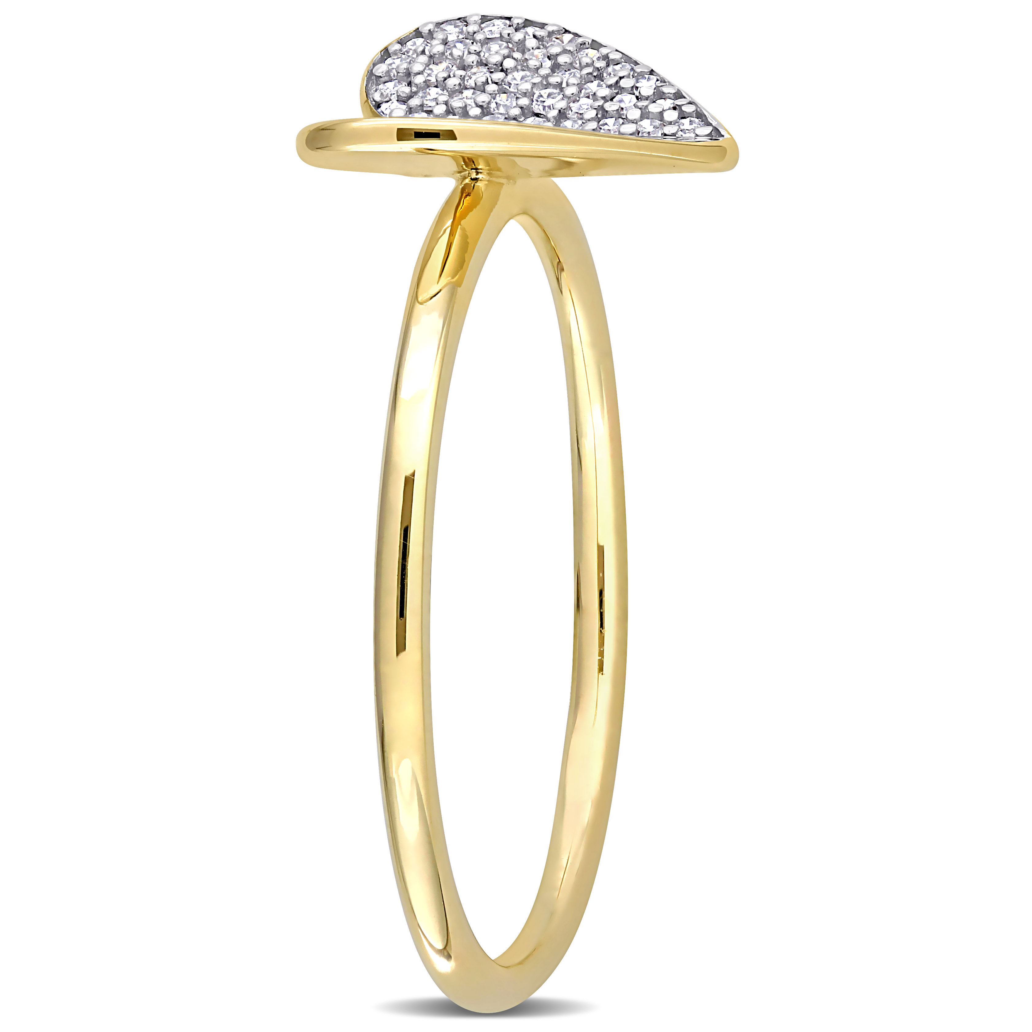 1/10 CT TDW Diamond Heart Ring in 10k Yellow Gold