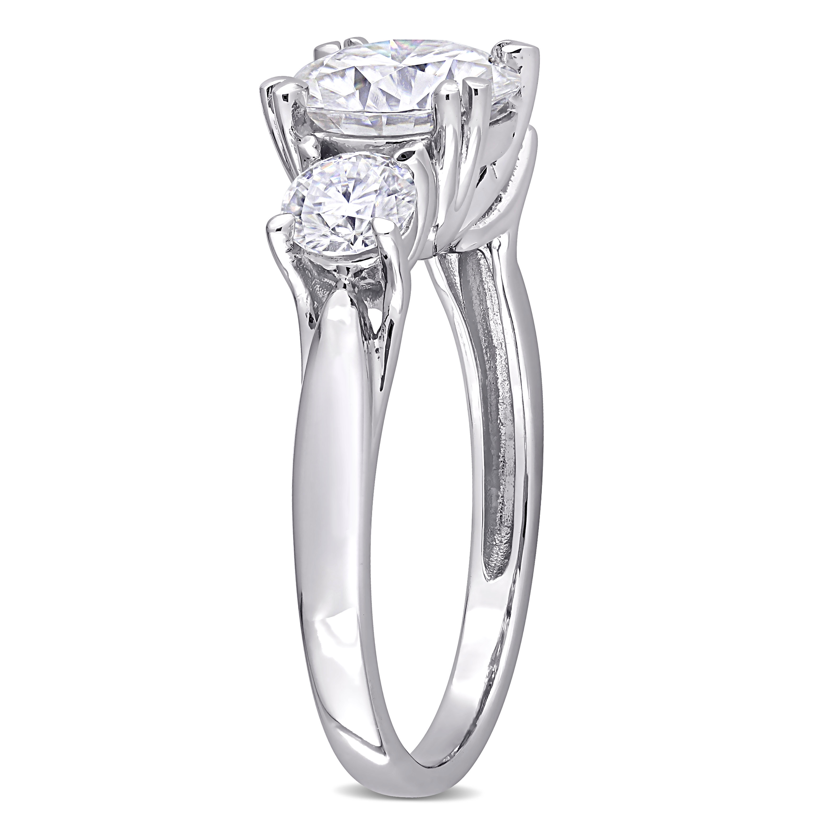 2 3/5 CT DEW Created Moissanite Engagement Ring in 10k White Gold