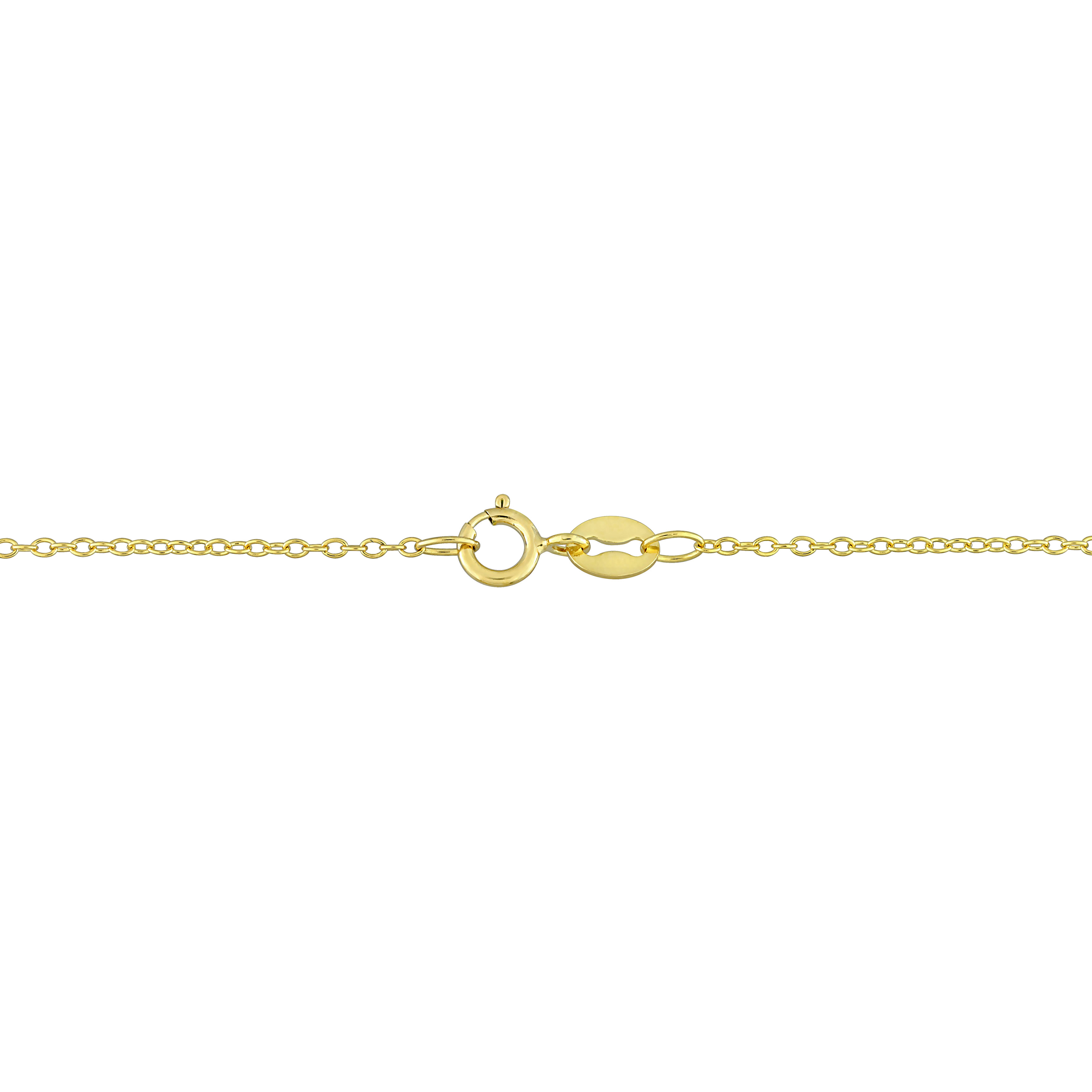 3 3/4 CT TGW Created Sapphire Halo Earrings and Necklace 2-Piece Set in Yellow Plated Sterling Silver-2