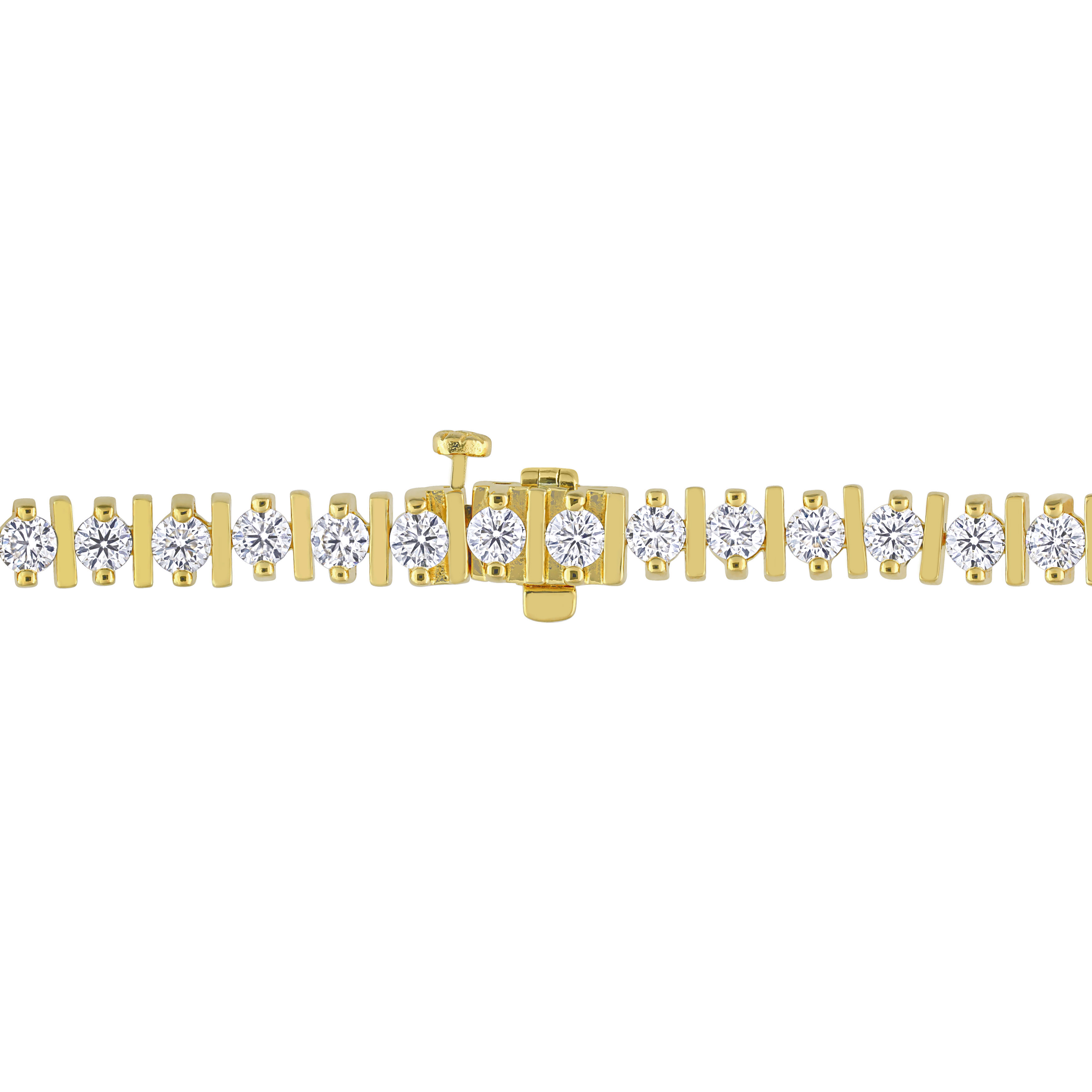 4 1/2 CT DEW Created Moissanite Bar Tennis Bracelet in Yellow Plated Sterling Silver - 7.25 in.