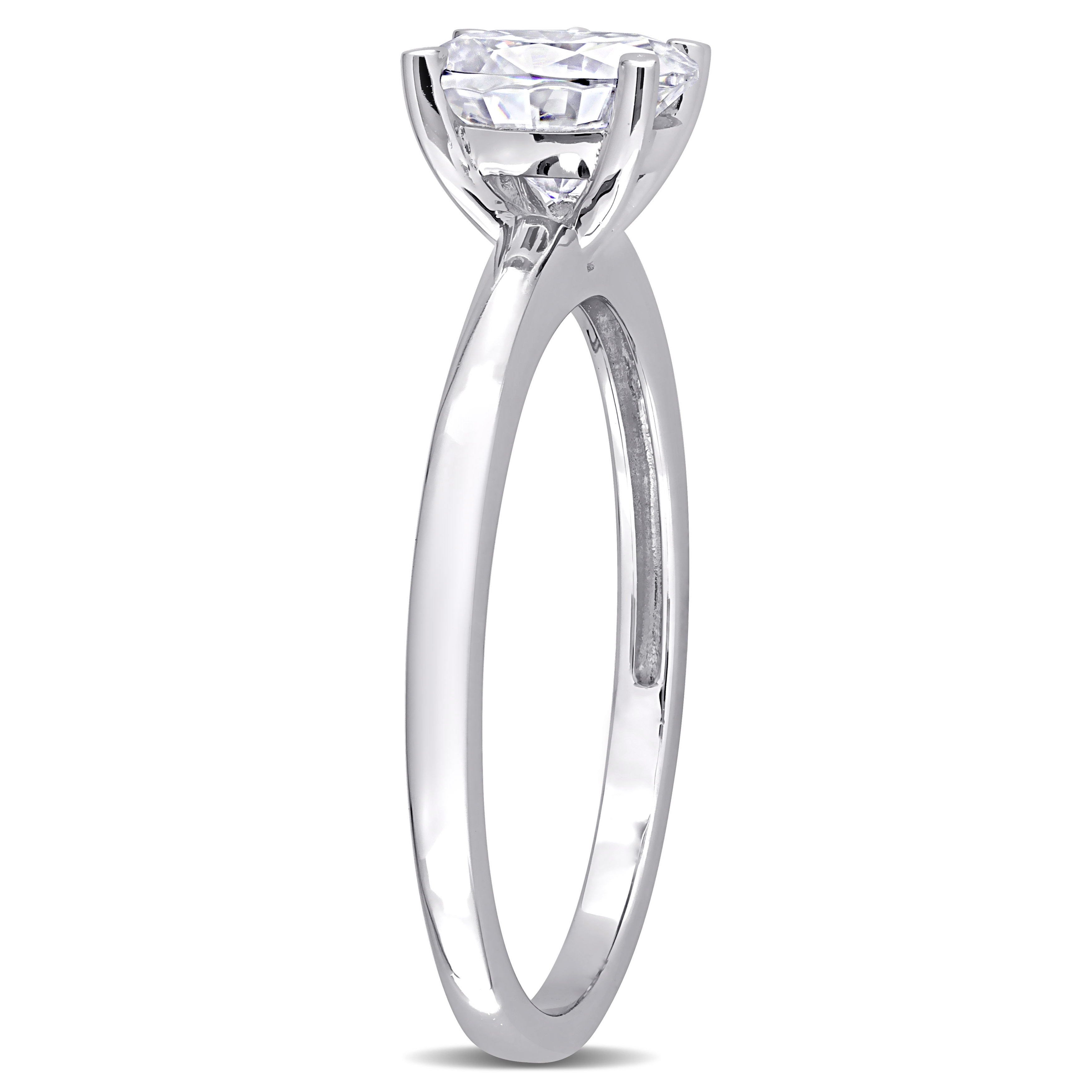 1 CT DEW Oval Created Moissanite Solitaire Engagement Ring in Sterling Silver