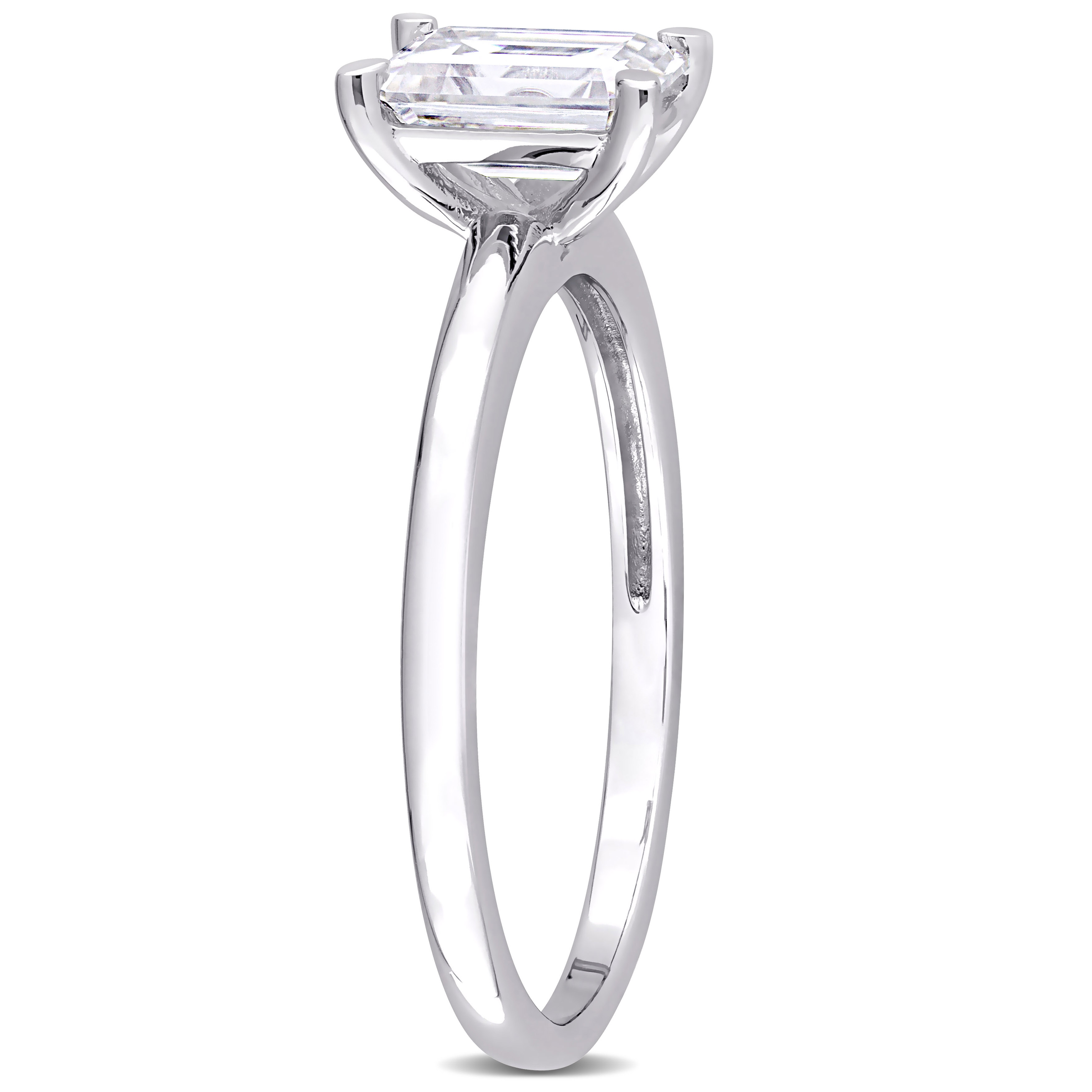 1 CT DEW Octagon Created Moissanite Solitaire Engagement Ring in Sterling Silver
