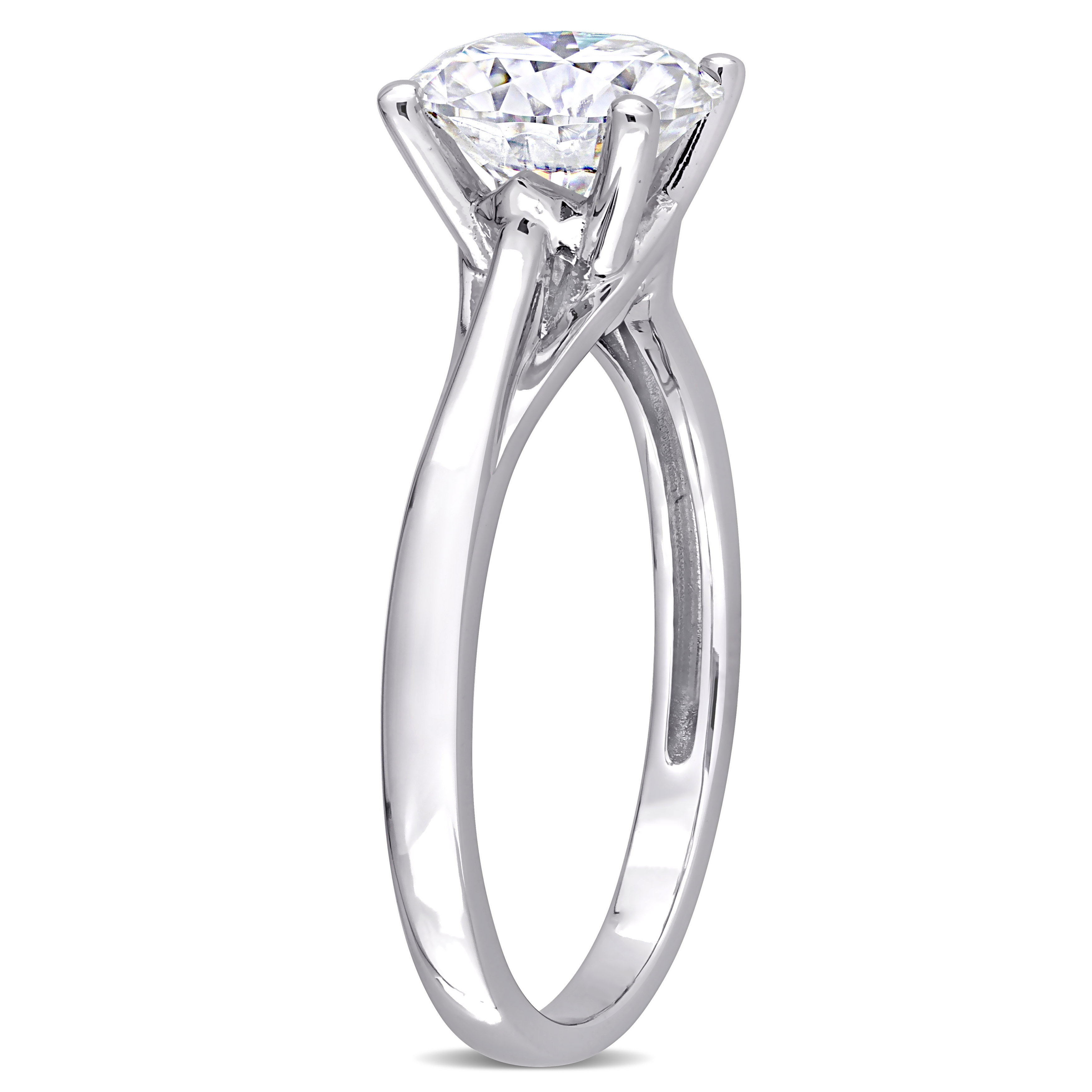 2 CT DEW Created Moissanite Solitaire Ring in 10k White Gold