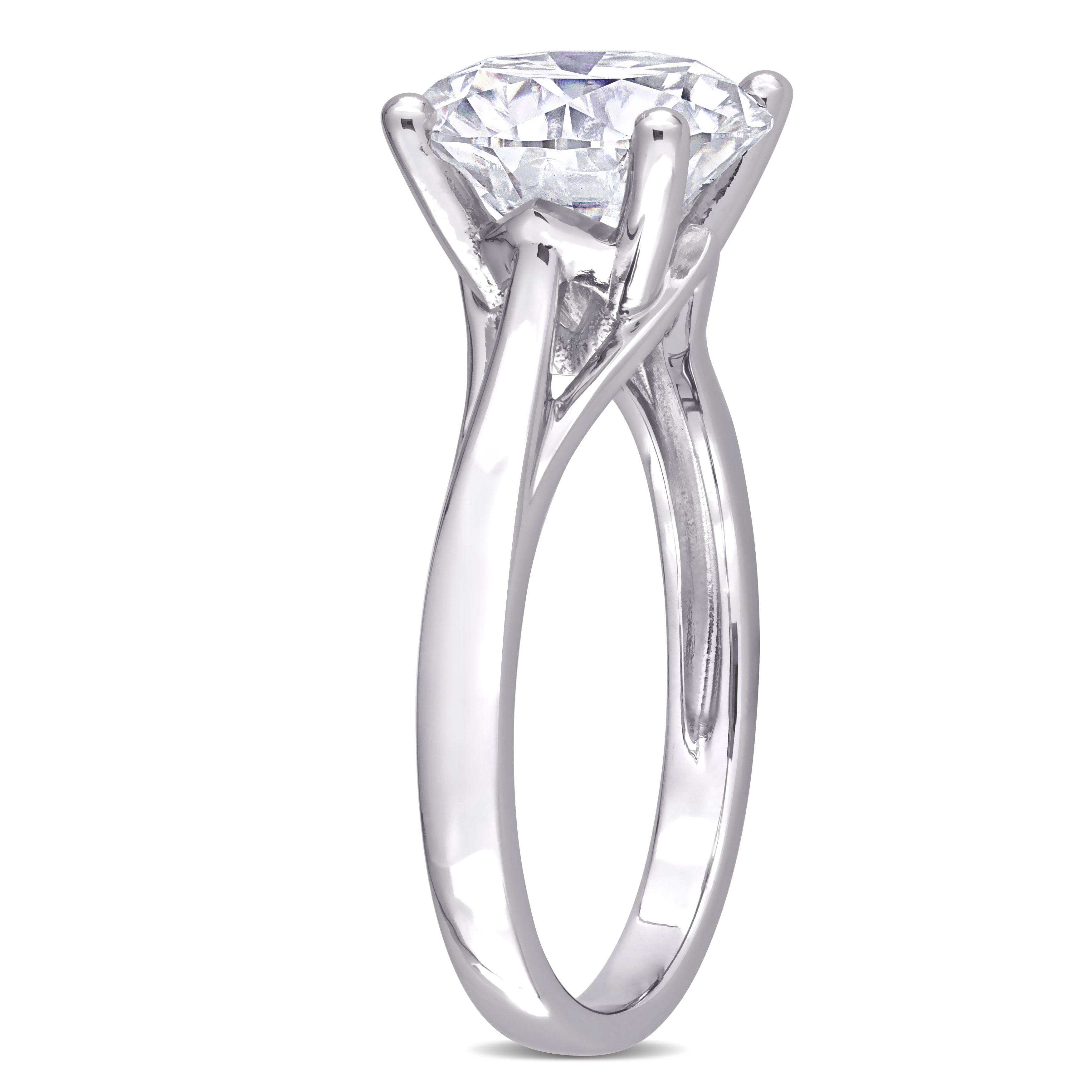 3 1/2 CT DEW Created Moissanite Solitaire Ring in 10k White Gold