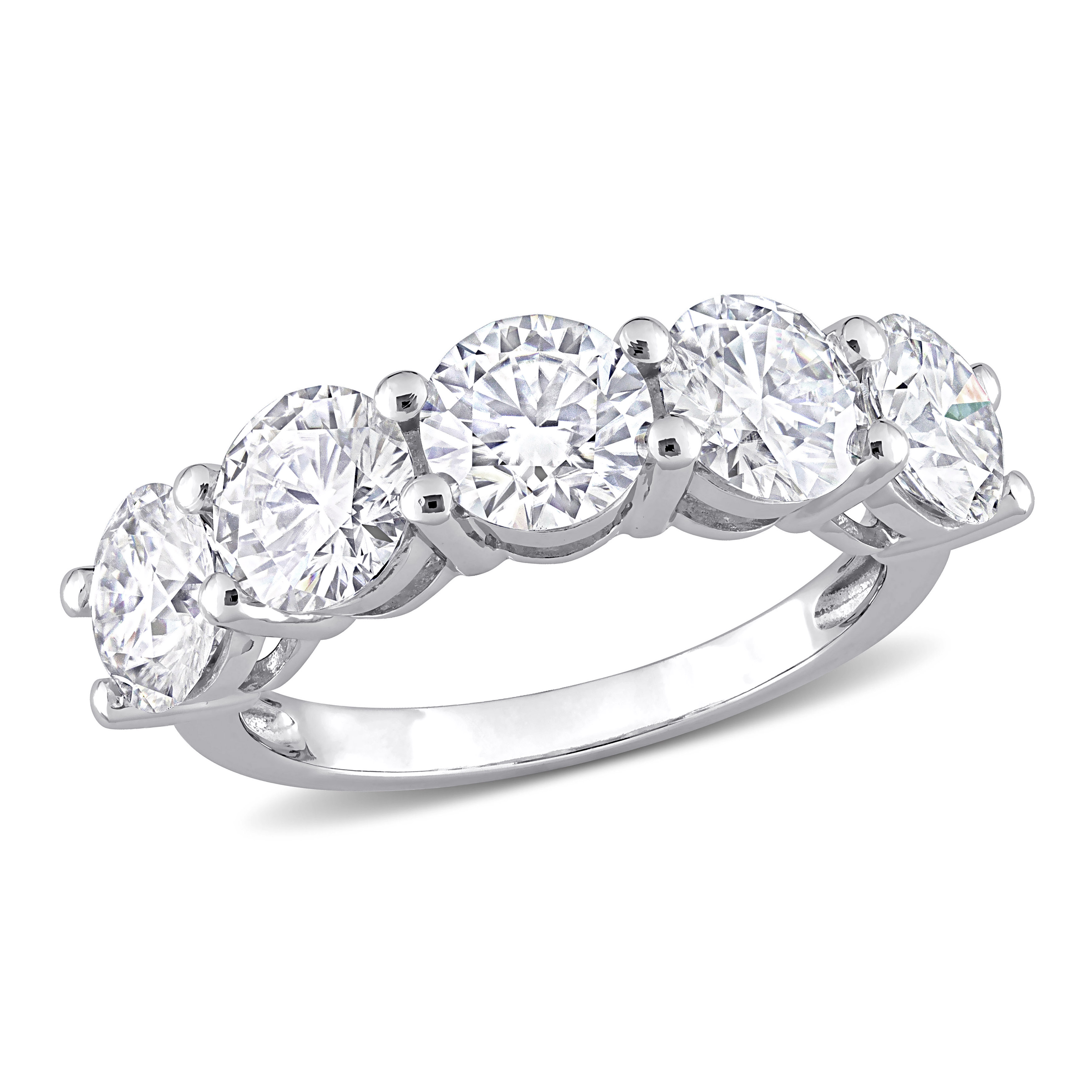 4 CT DEW Created Moissanite Semi Eternity Band in 10k White Gold