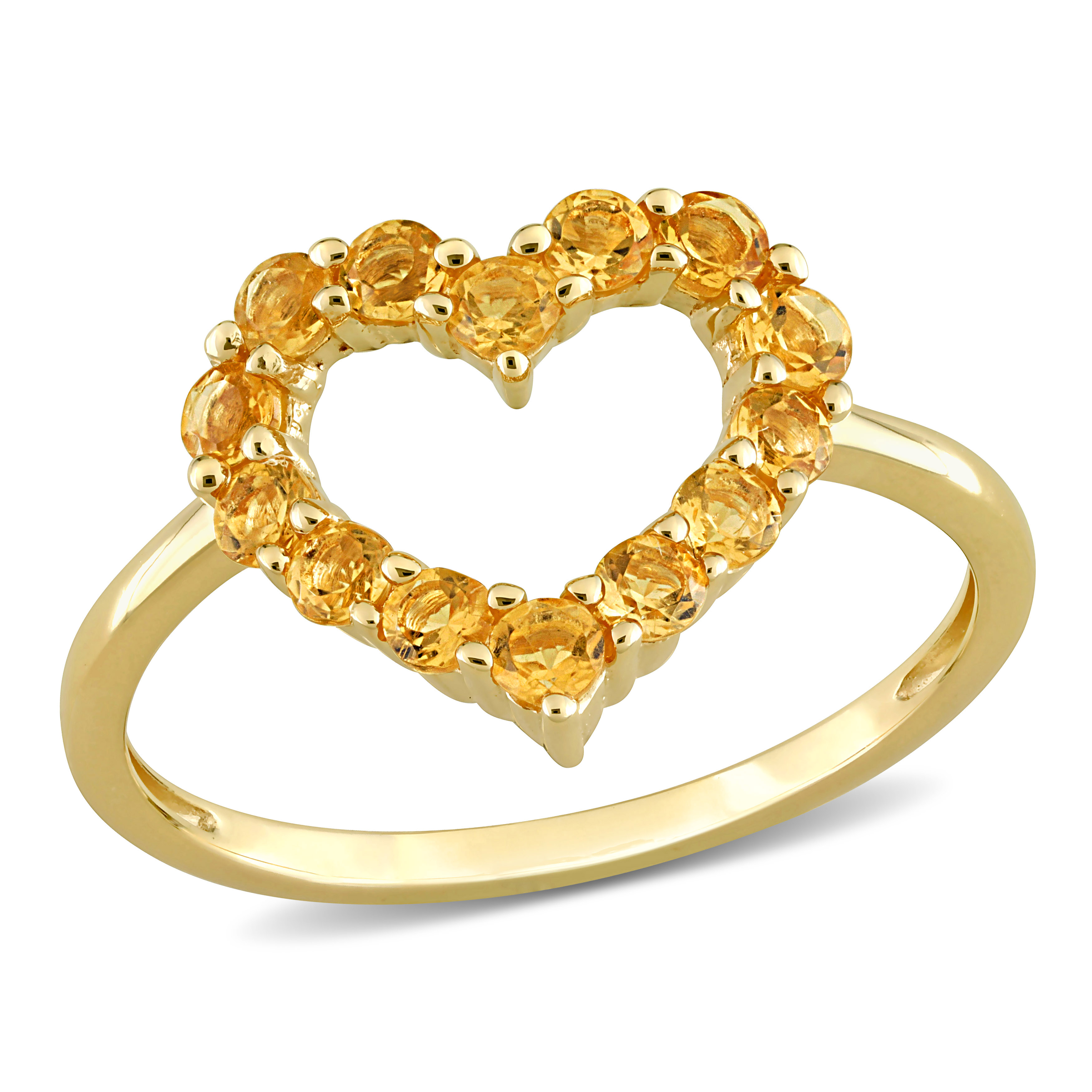 3/5 CT TGW Citrine Heart Ring in 10k Yellow Gold