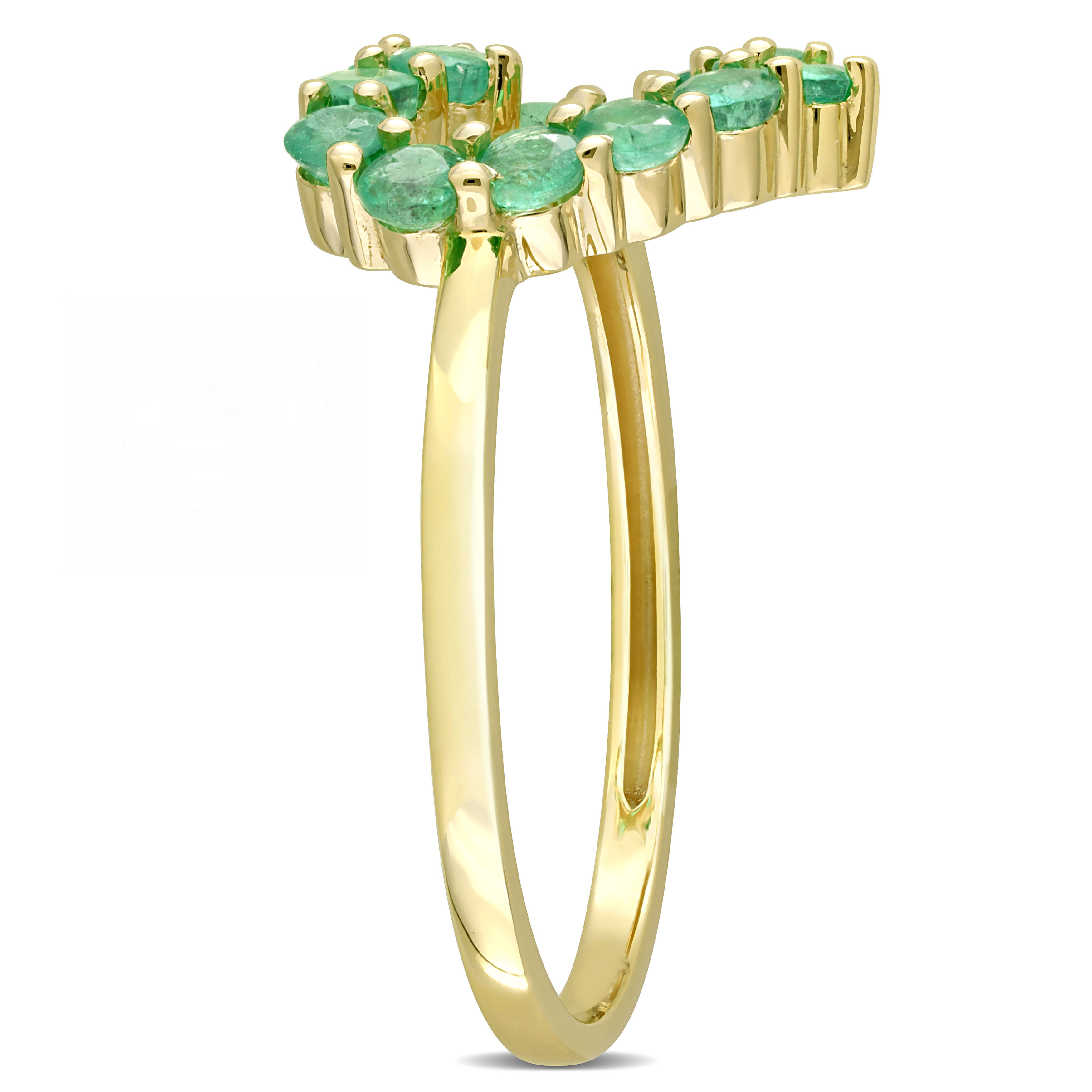 3/4 CT TGW Emerald Heart Ring in 10k Yellow Gold