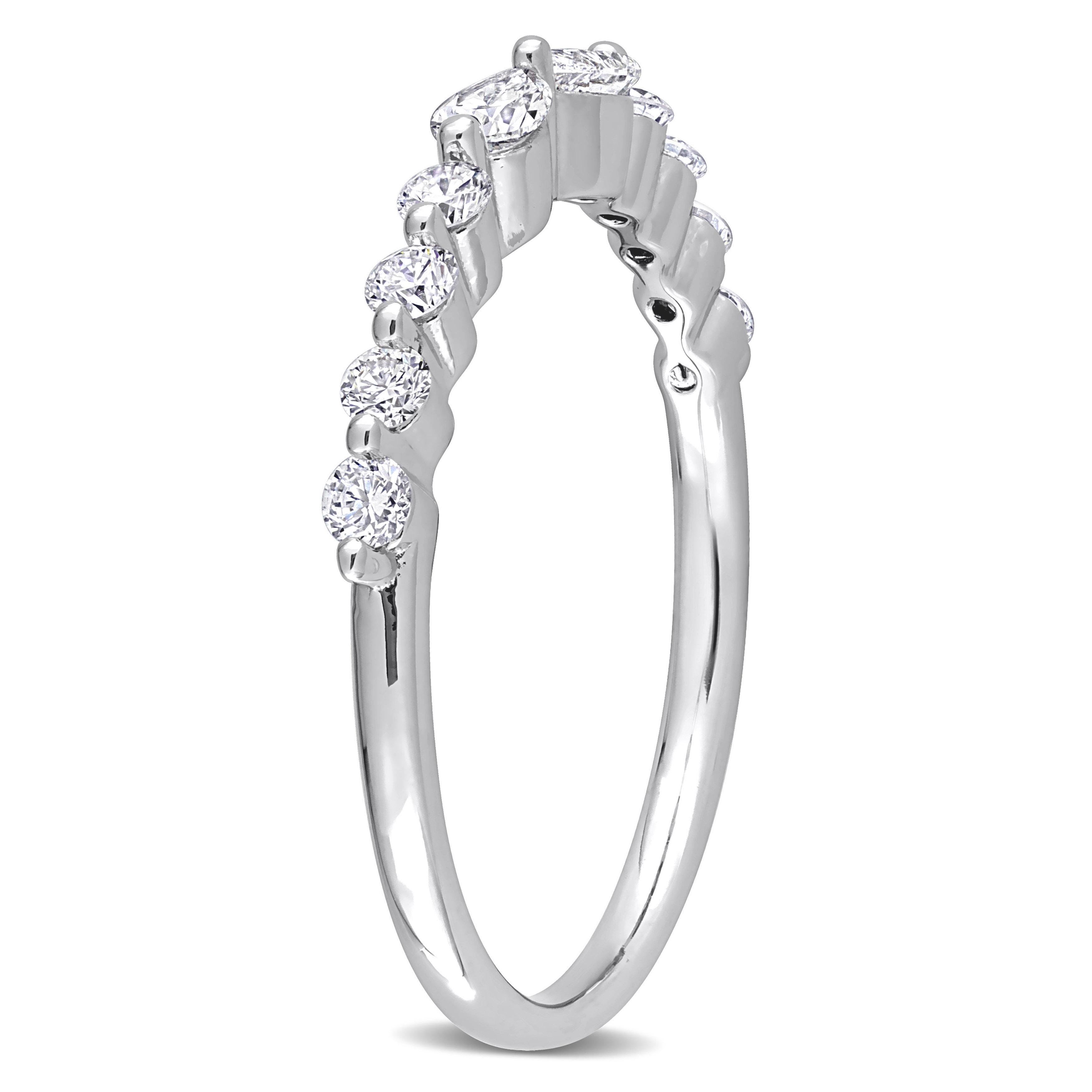 5/8 CT TGW Lab Created Diamond Band in Platinum Plated Sterling Silver