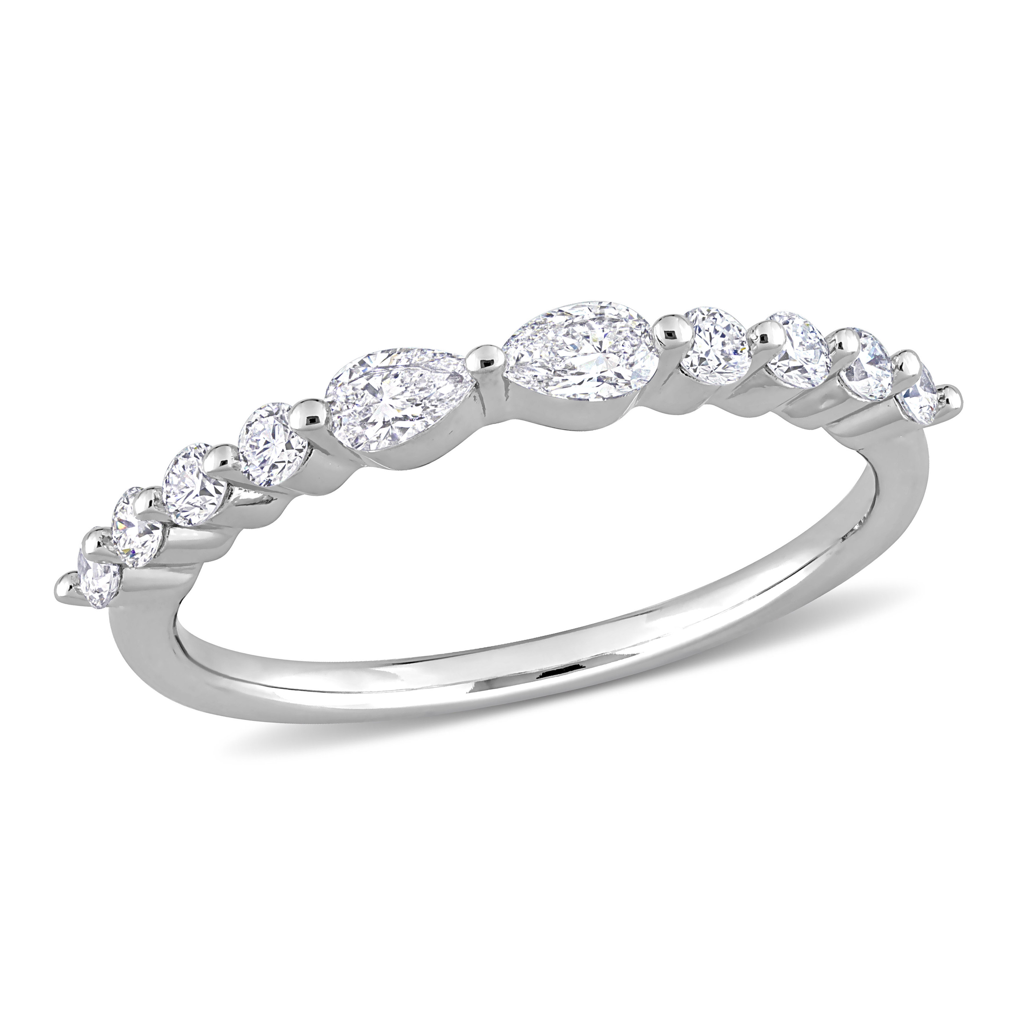 5/8 CT TGW Lab Created Diamond Band in Platinum Plated Sterling Silver