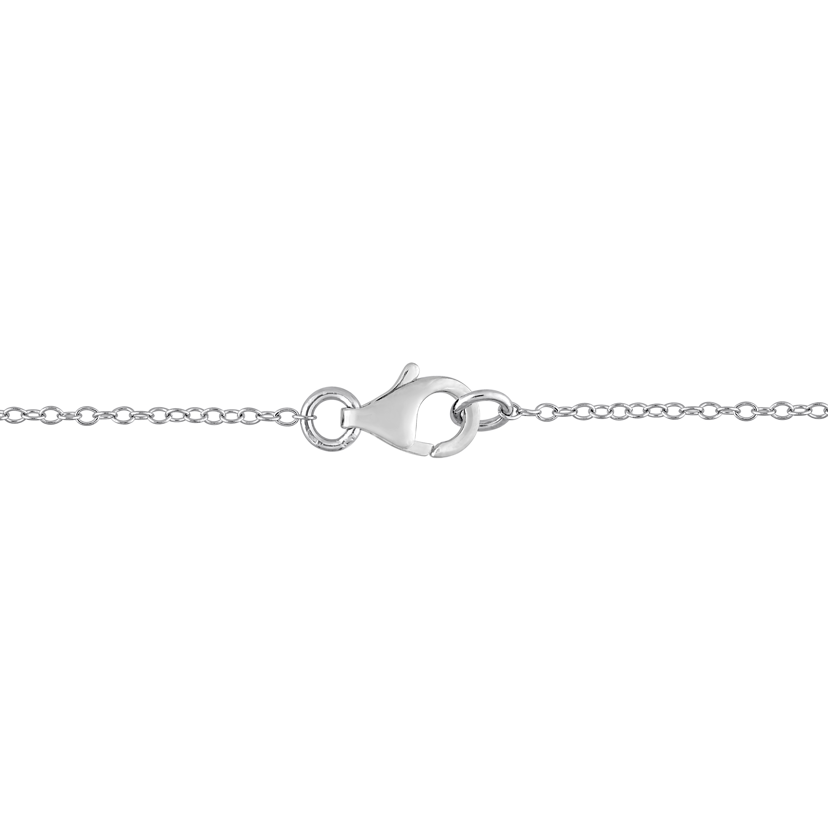 1 1/2 CT DEW Created Moissanite Halo Necklace in Sterling Silver - 17 in.