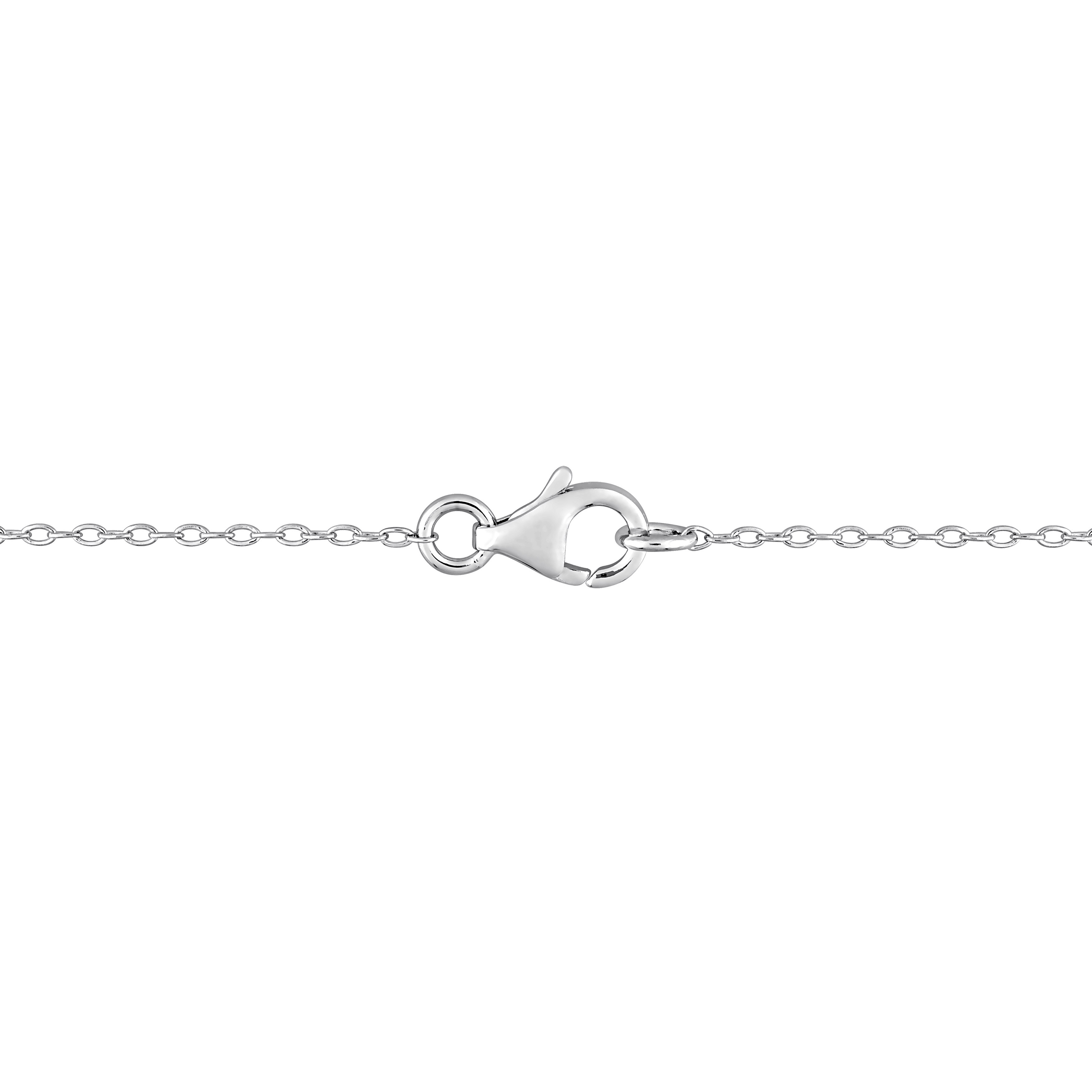 1 1/2 CT DEW Created Moissanite Halo Necklace in Sterling Silver - 18 in.