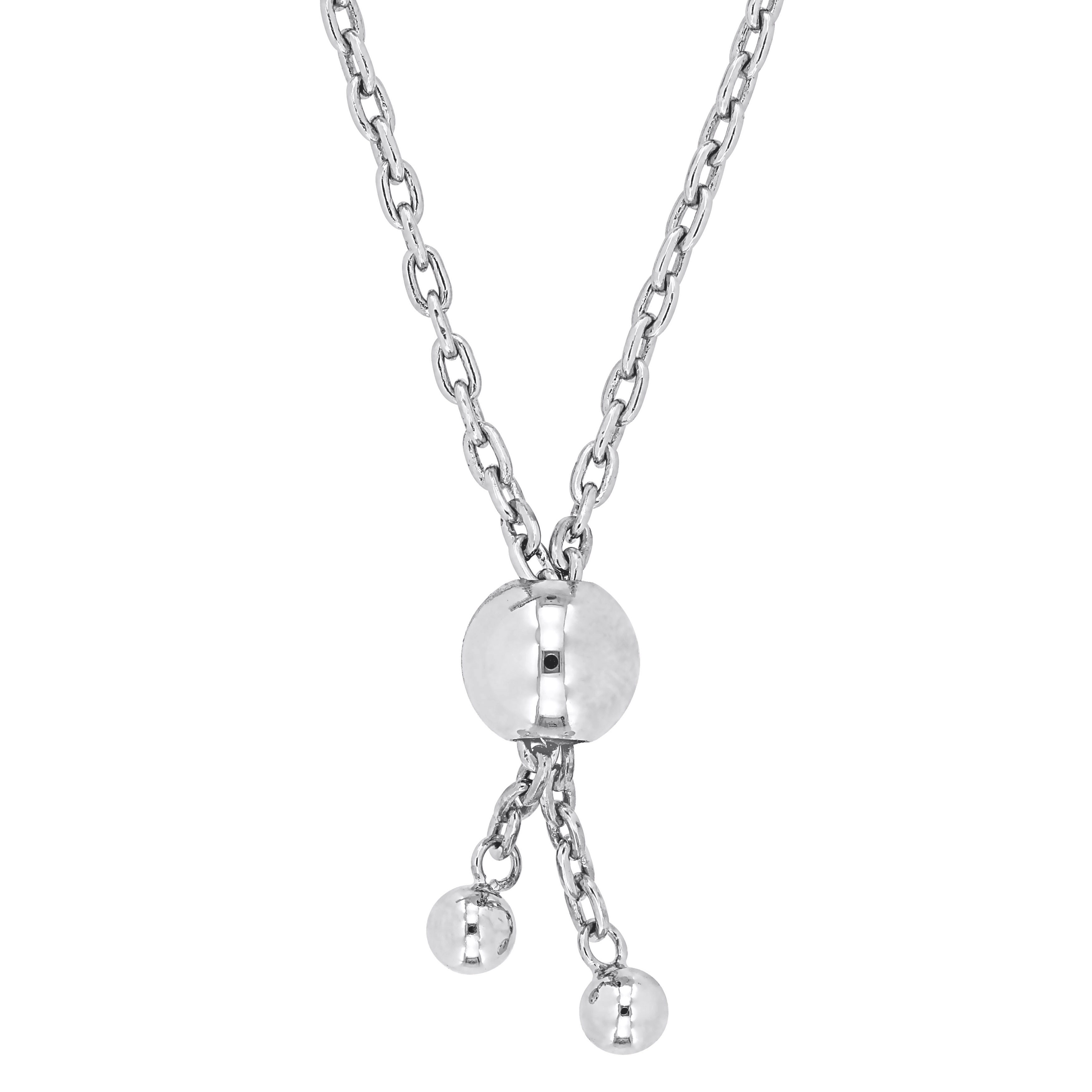 1/2 CT DEW Created Moissanite S link Adjustable Bolo Bracelet in Sterling Silver - 5-10 in.