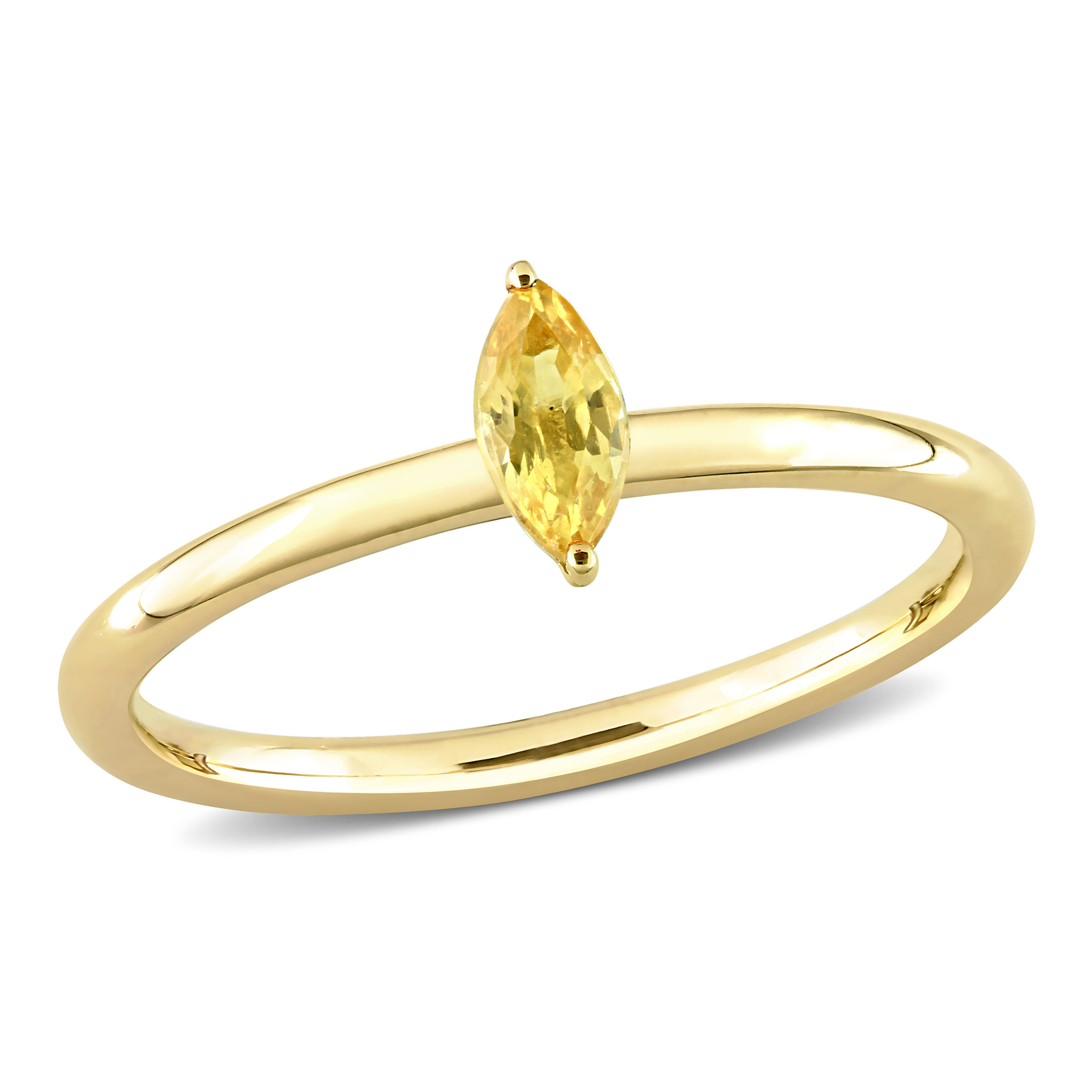 1/3 CT TGW Marquise Yellow Sapphire Stackable Ring in 10k Yellow Gold
