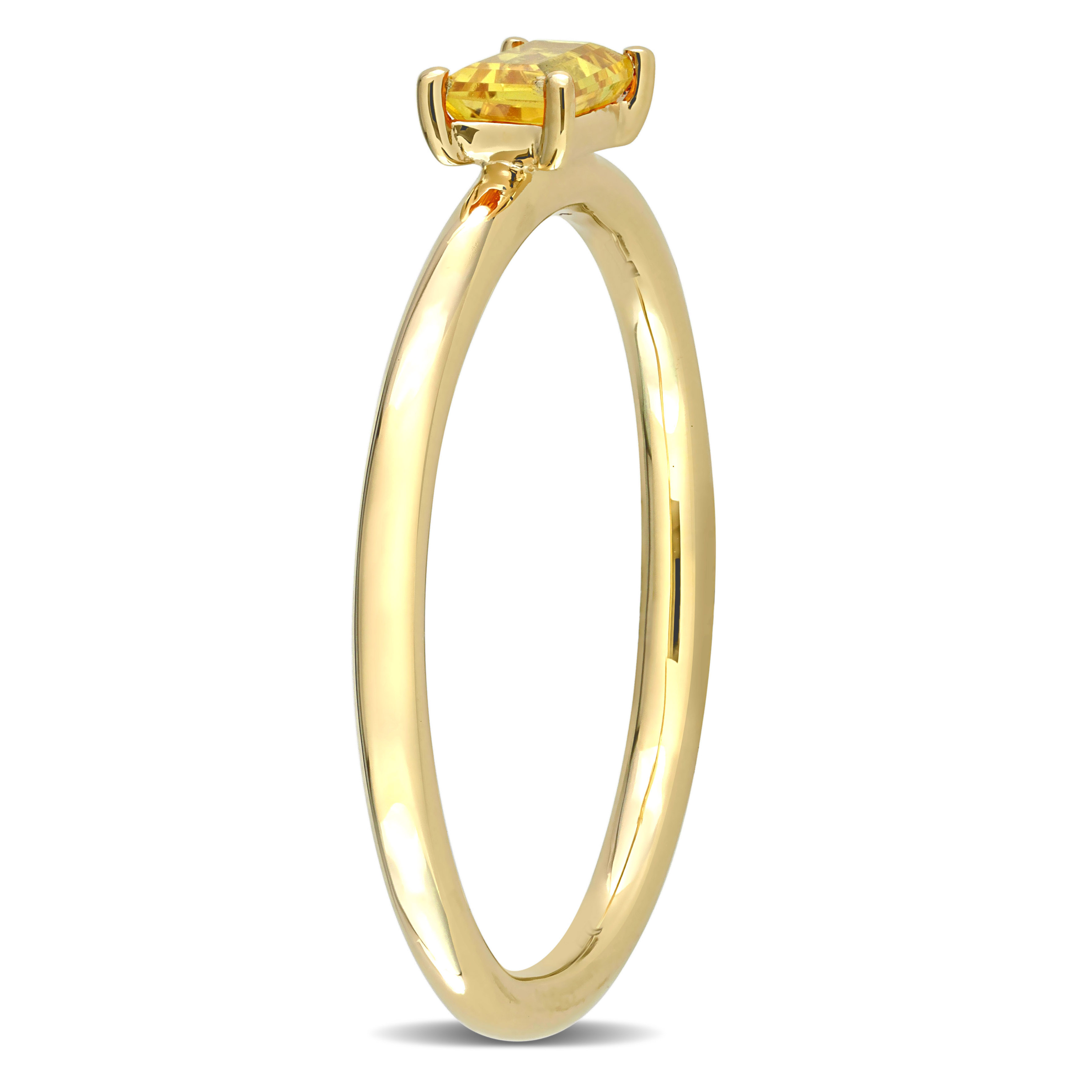 1/3 CT TGW Baguette Yellow Sapphire Stackable Ring in 10k Yellow Gold