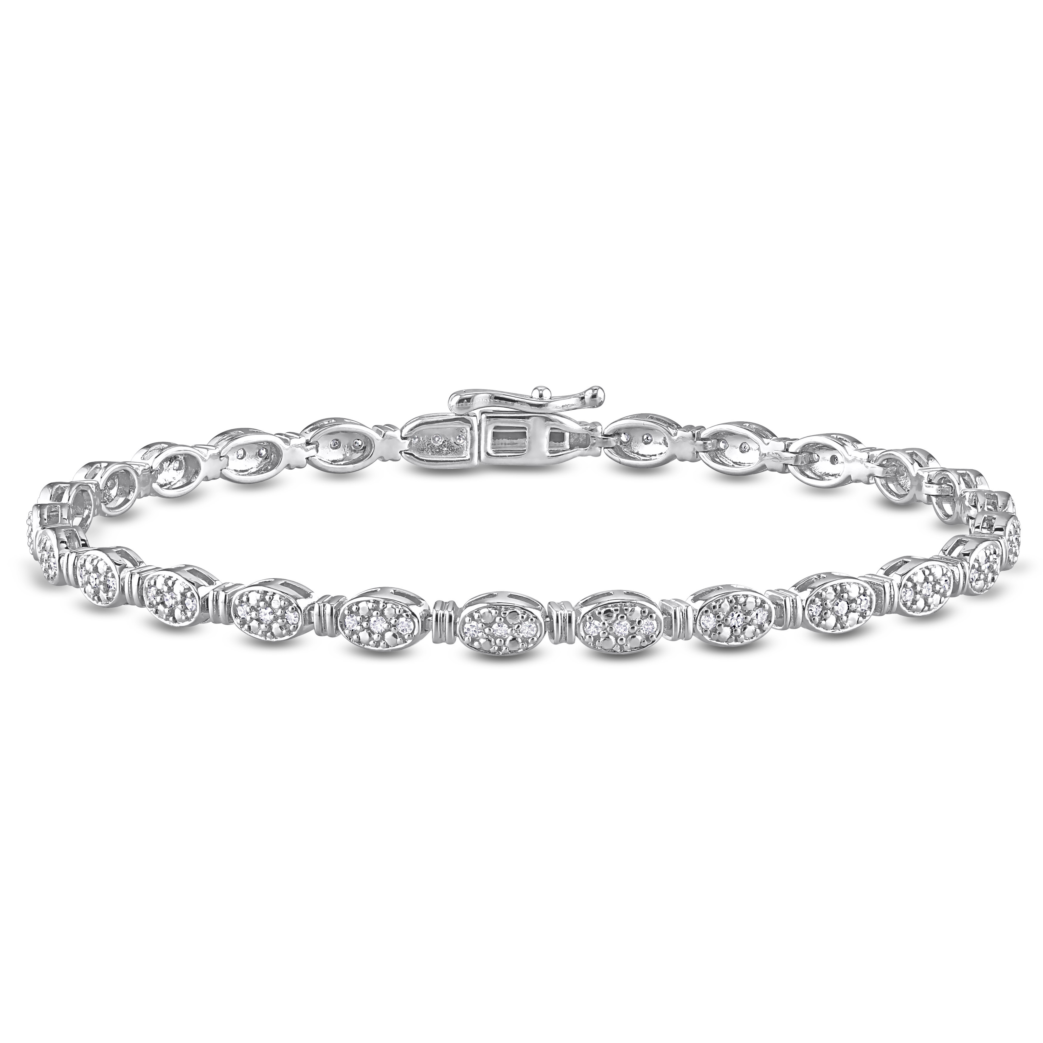 1/2 CT TW Diamond Tennis Bracelet in Sterling Silver - 7.5 in