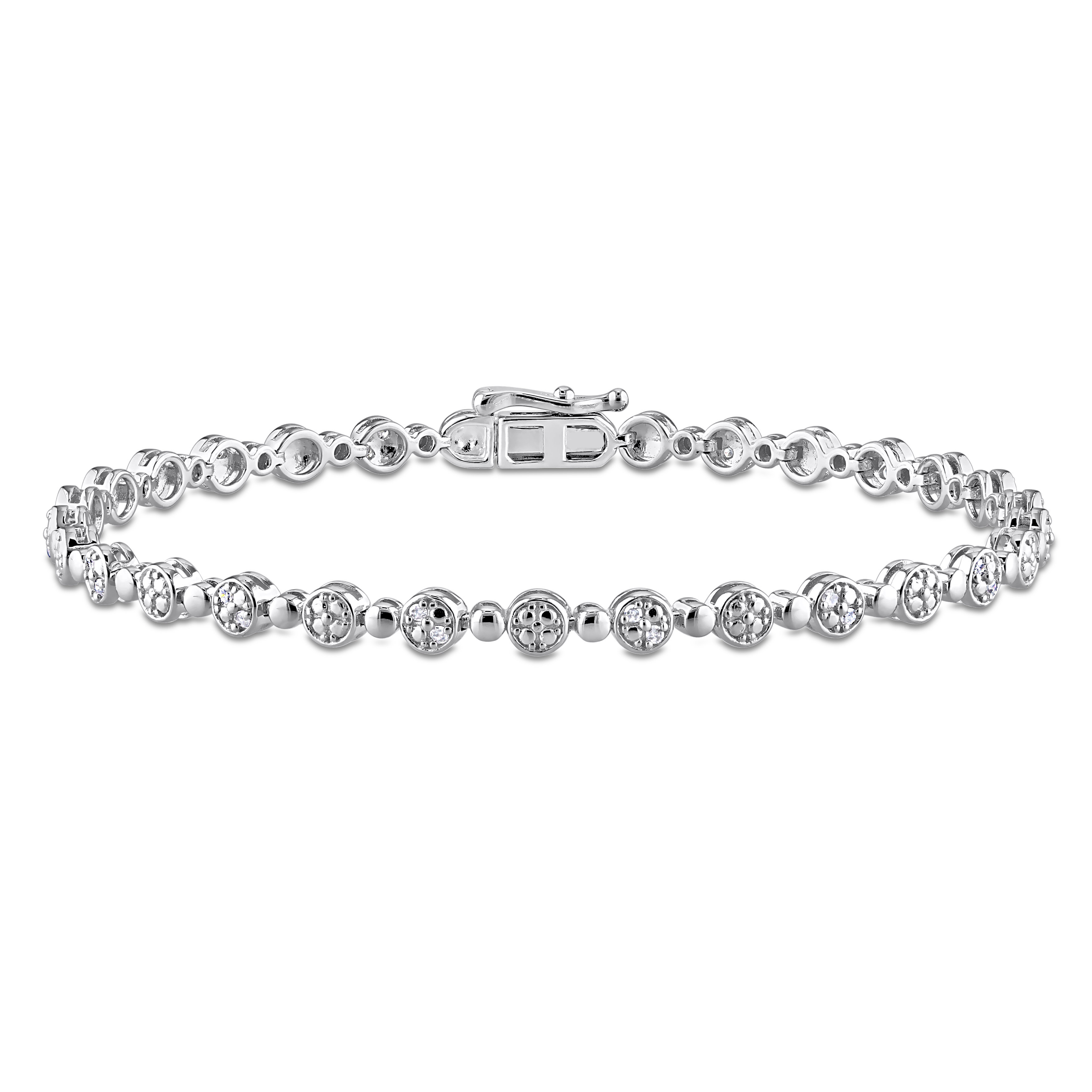 1/4 CT TW Diamond Tennis Bracelet in Sterling Silver - 7.5 in