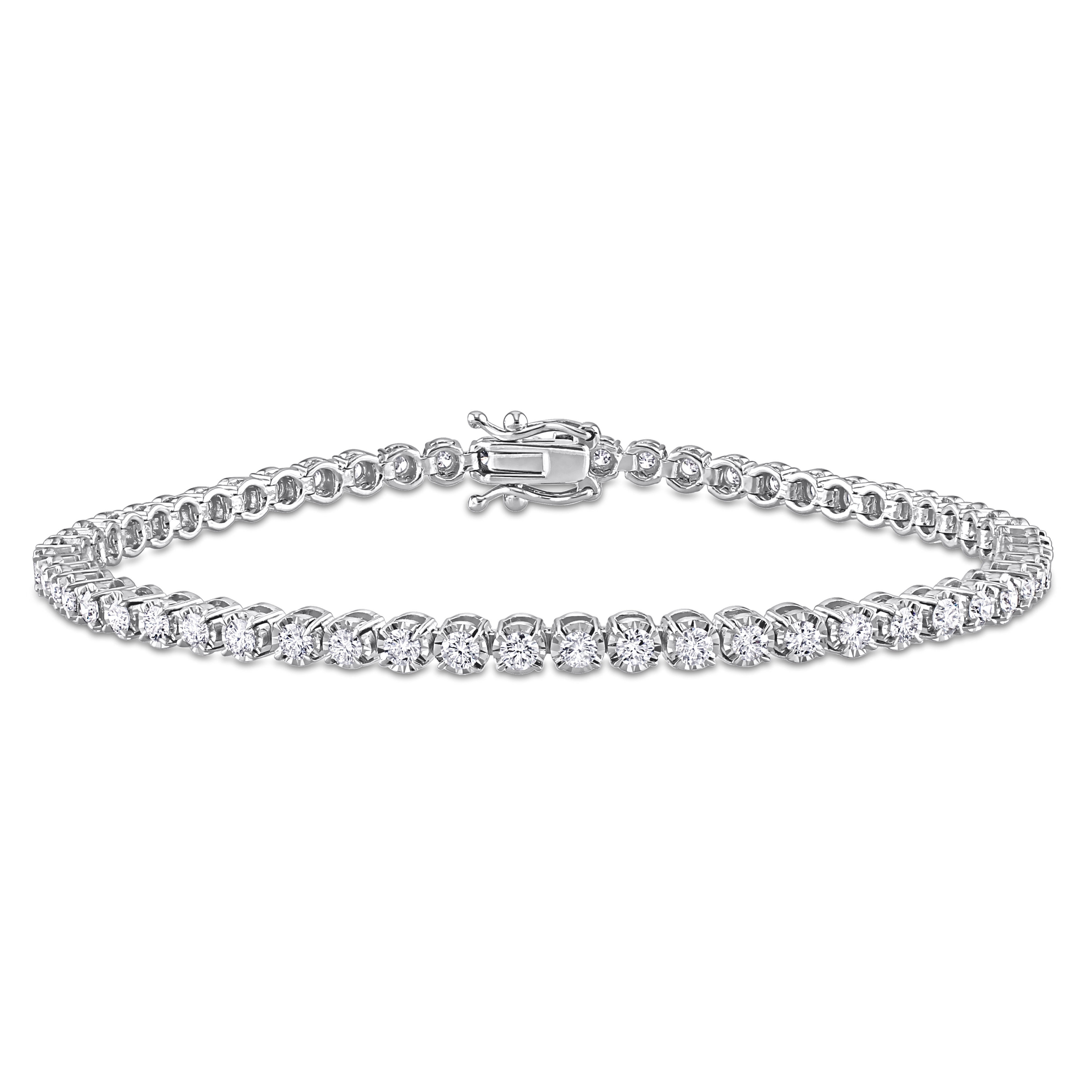 2 CT TW Diamond Tennis Bracelet in 14K White Gold