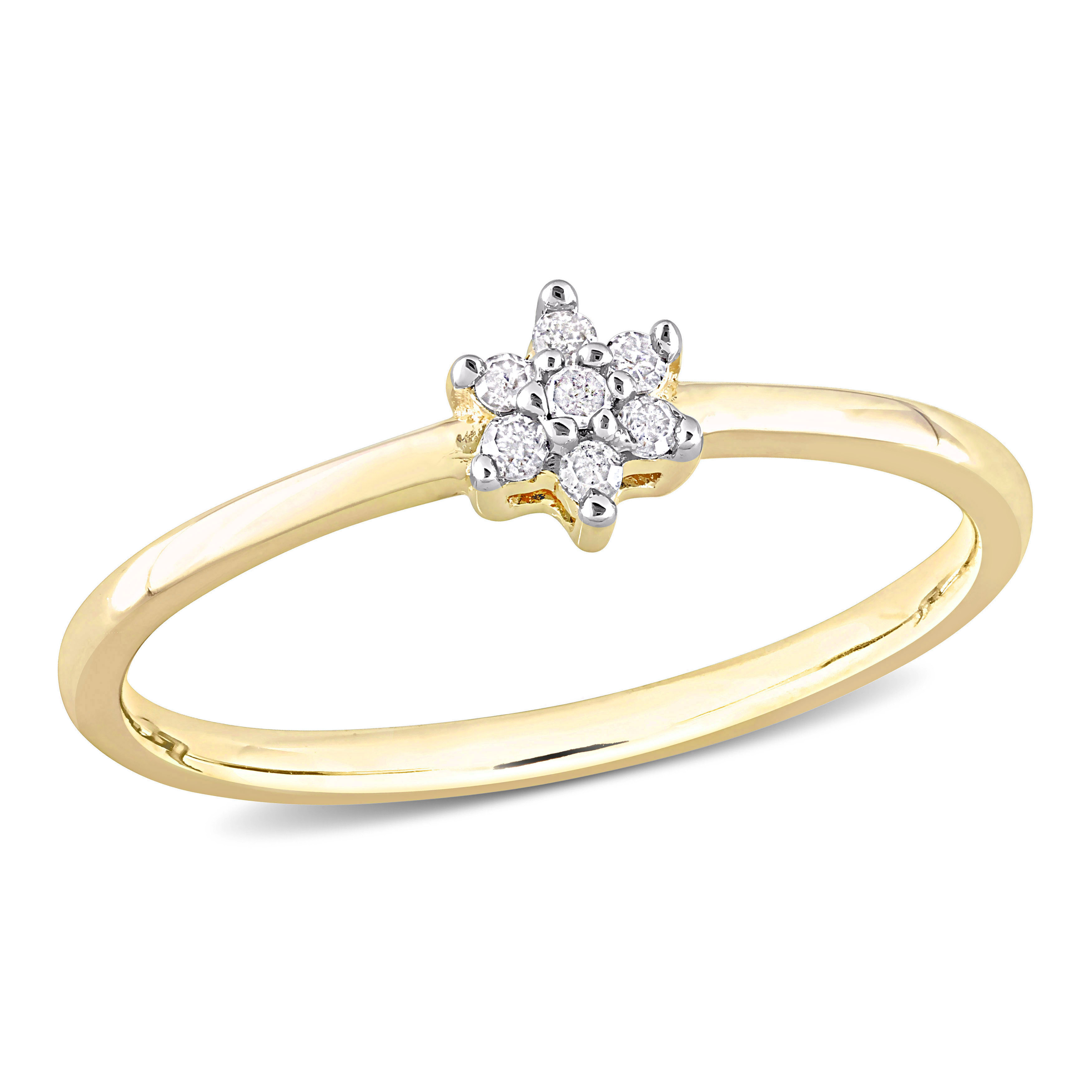 Diamond Accent Promise Ring in Yellow Plated Sterling Silver