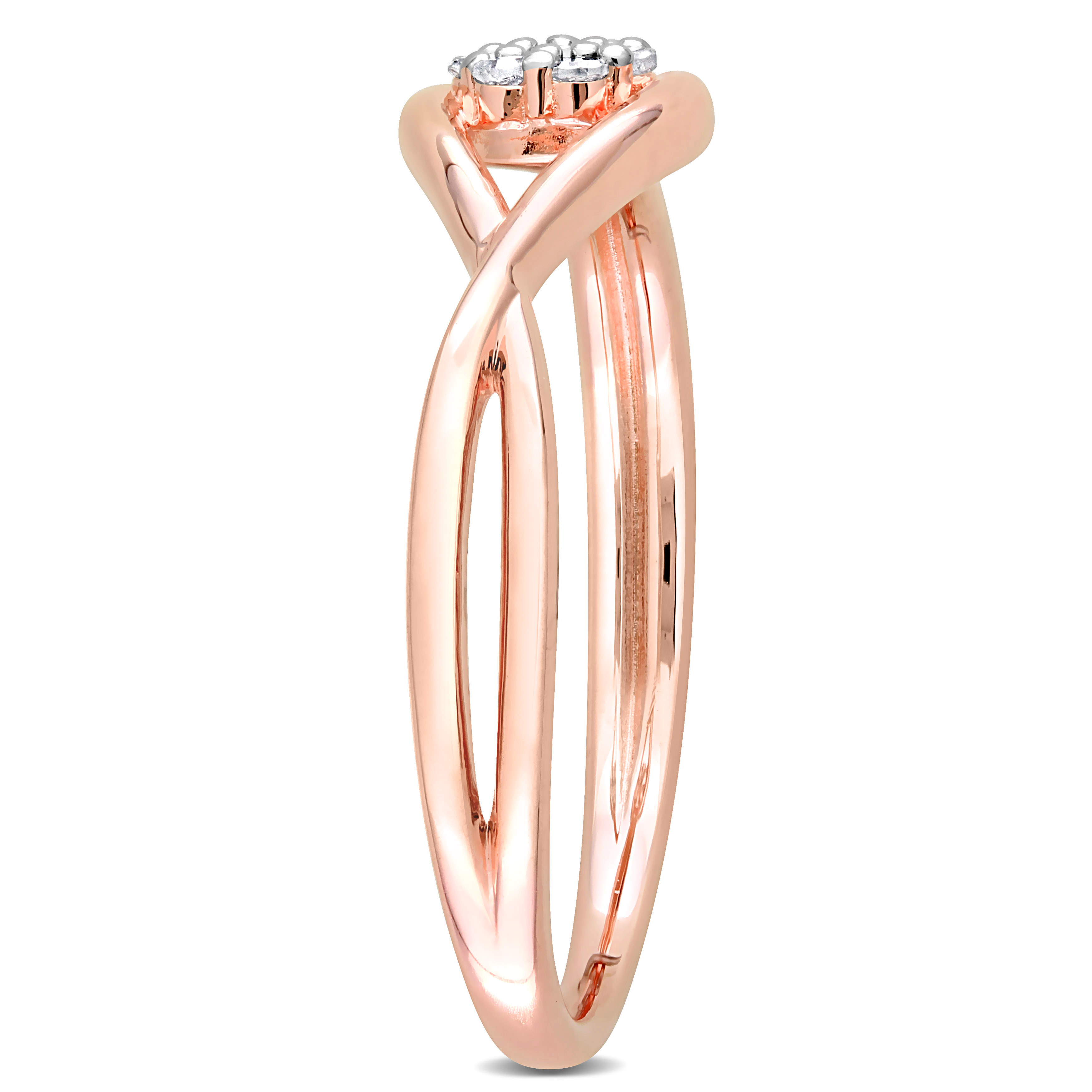 Diamond Accent Infinity Promise Ring in Rose Plated Sterling Silver