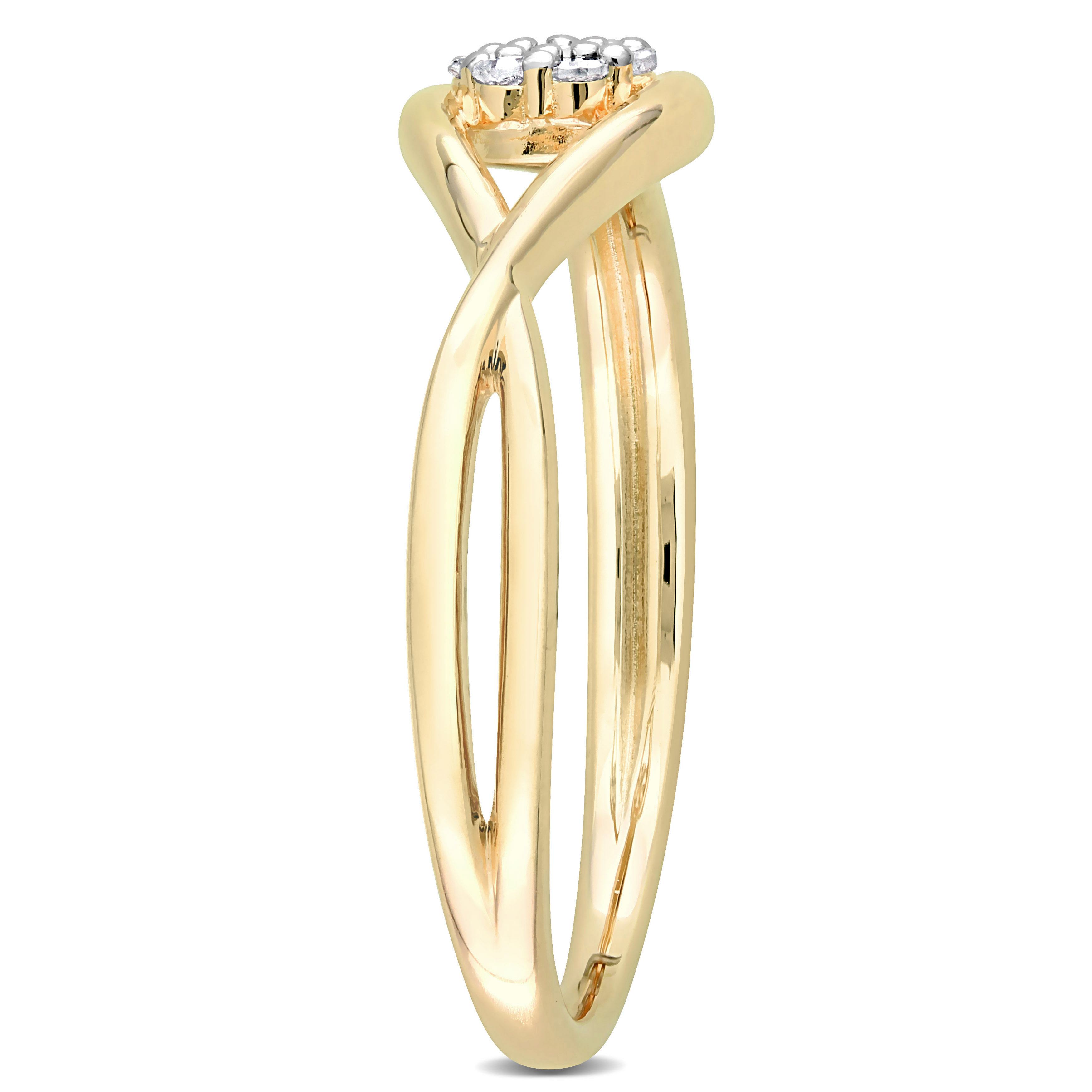 Diamond Accent Infinity Promise Ring in Yellow Plated Sterling Silver